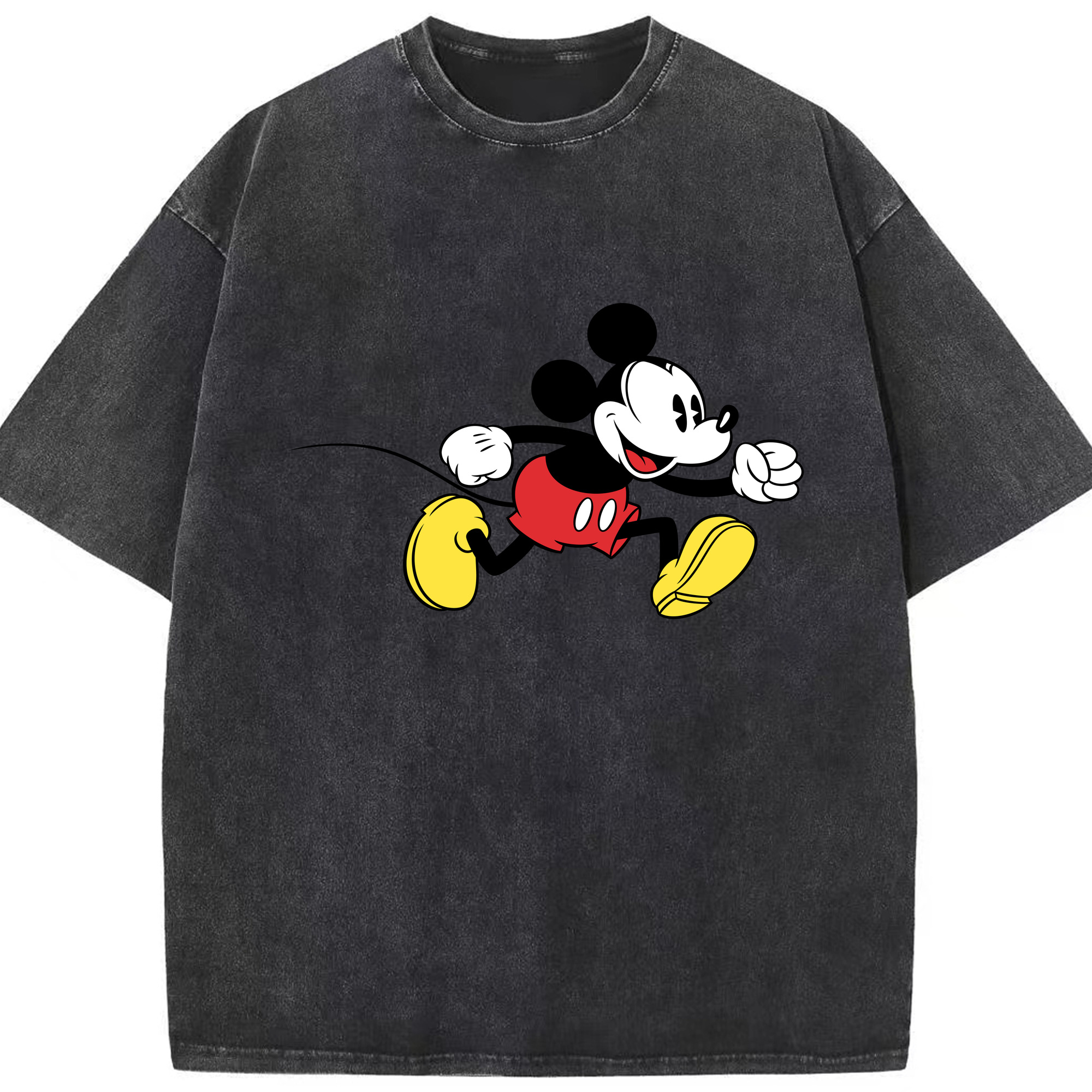 （画像用） ミッキーマウス Mickey Mouse 綿100% ヴィンテージ風 半袖Tシャツ（フロントプリント）