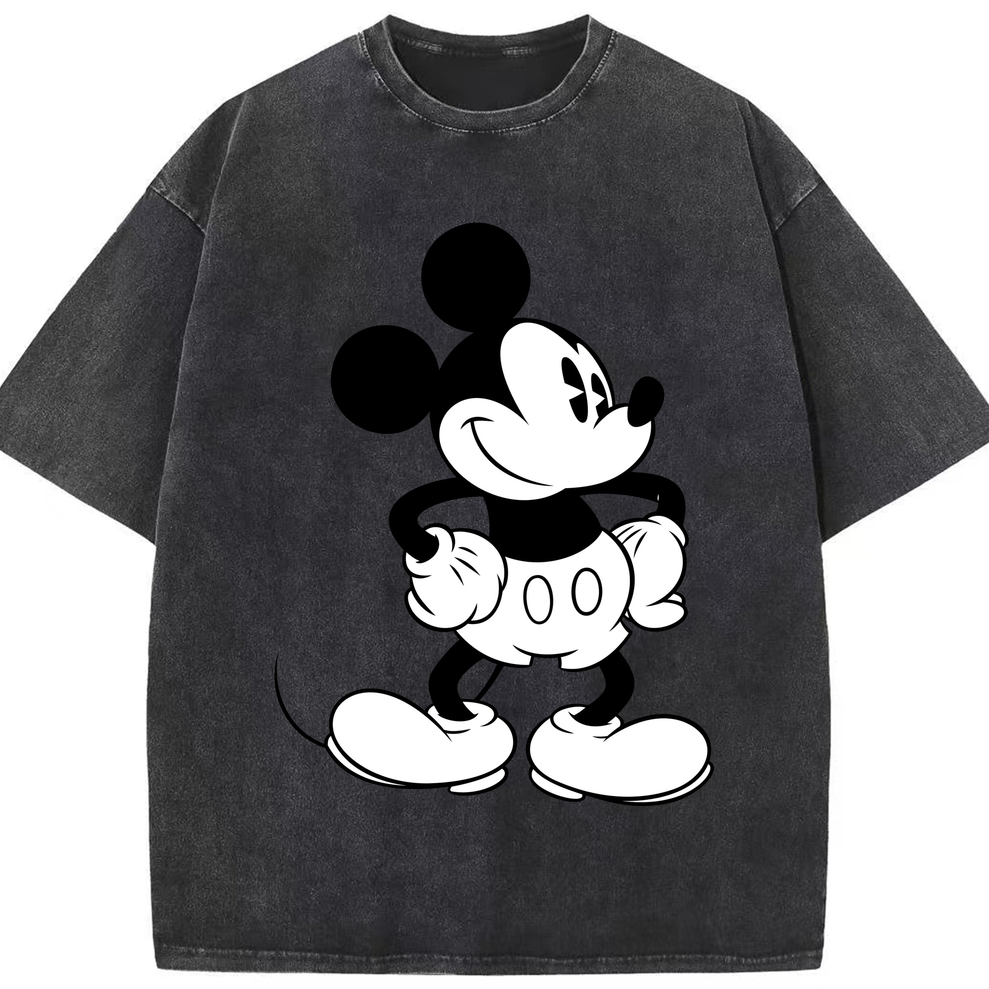 （画像用） ミッキーマウス Mickey Mouse 綿100% ヴィンテージ風 半袖Tシャツ（フロントプリント）