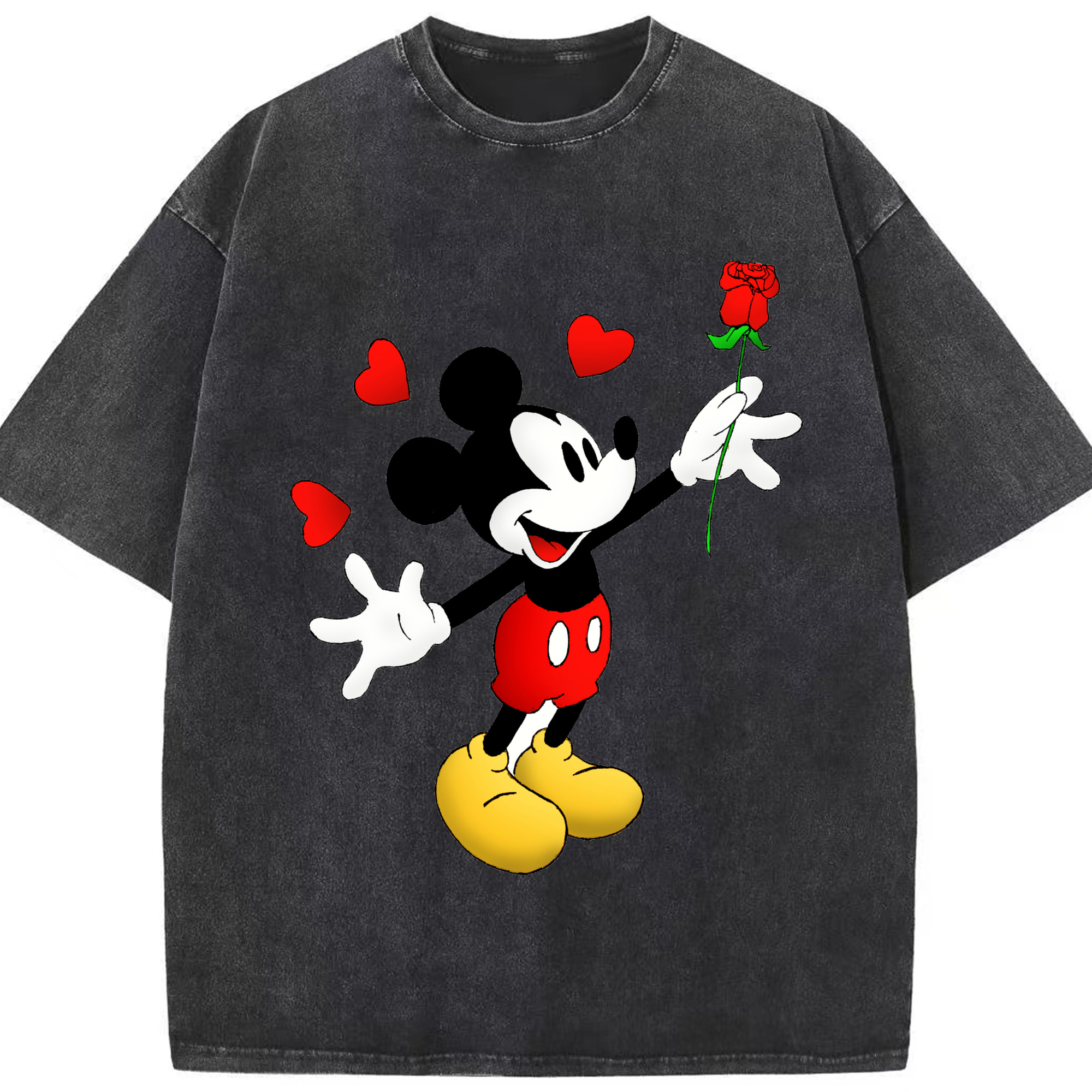 （画像用） ミッキーマウス Mickey Mouse 綿100% ヴィンテージ風 半袖Tシャツ（フロントプリント）