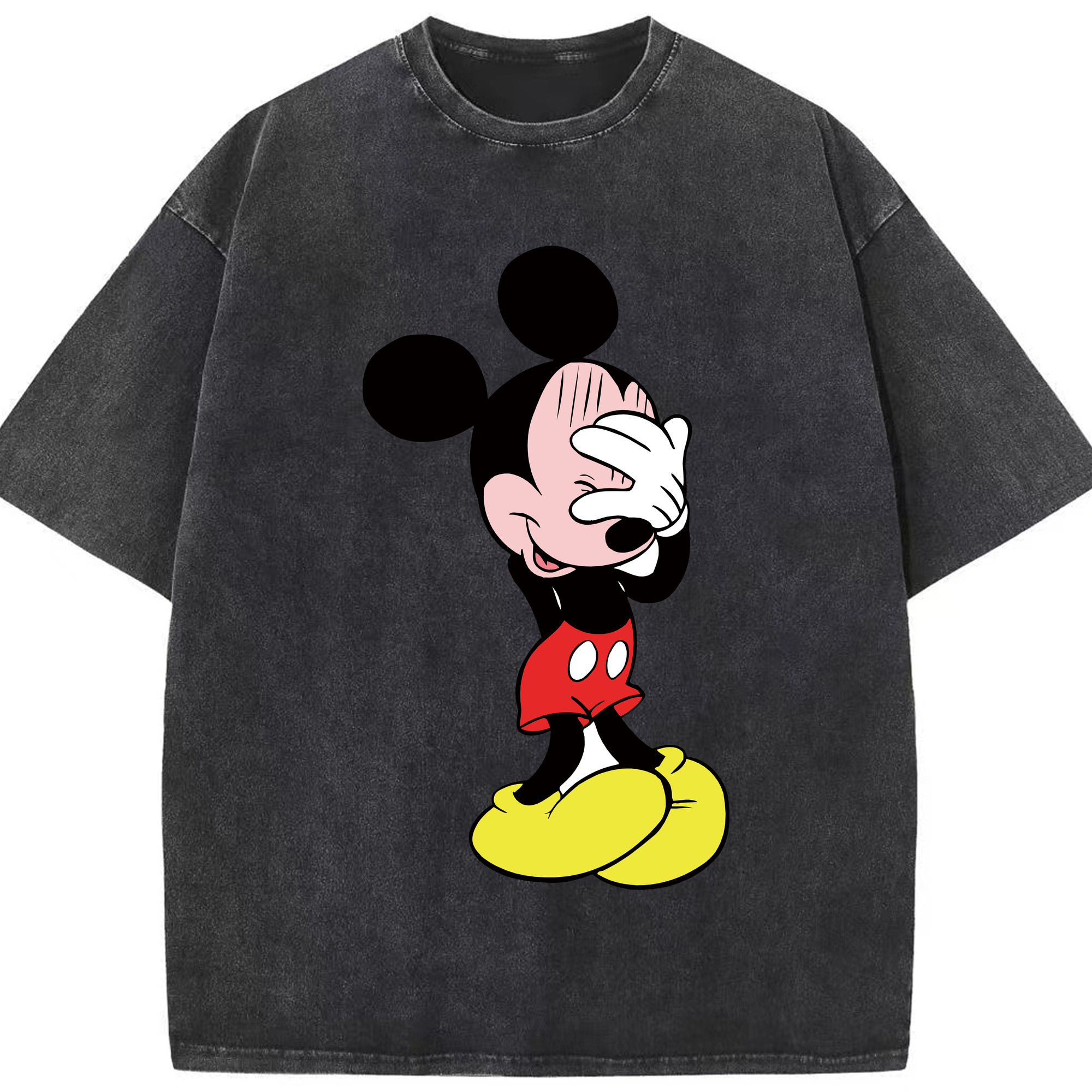 （画像用） ミッキーマウス Mickey Mouse 綿100% ヴィンテージ風 半袖Tシャツ（フロントプリント）