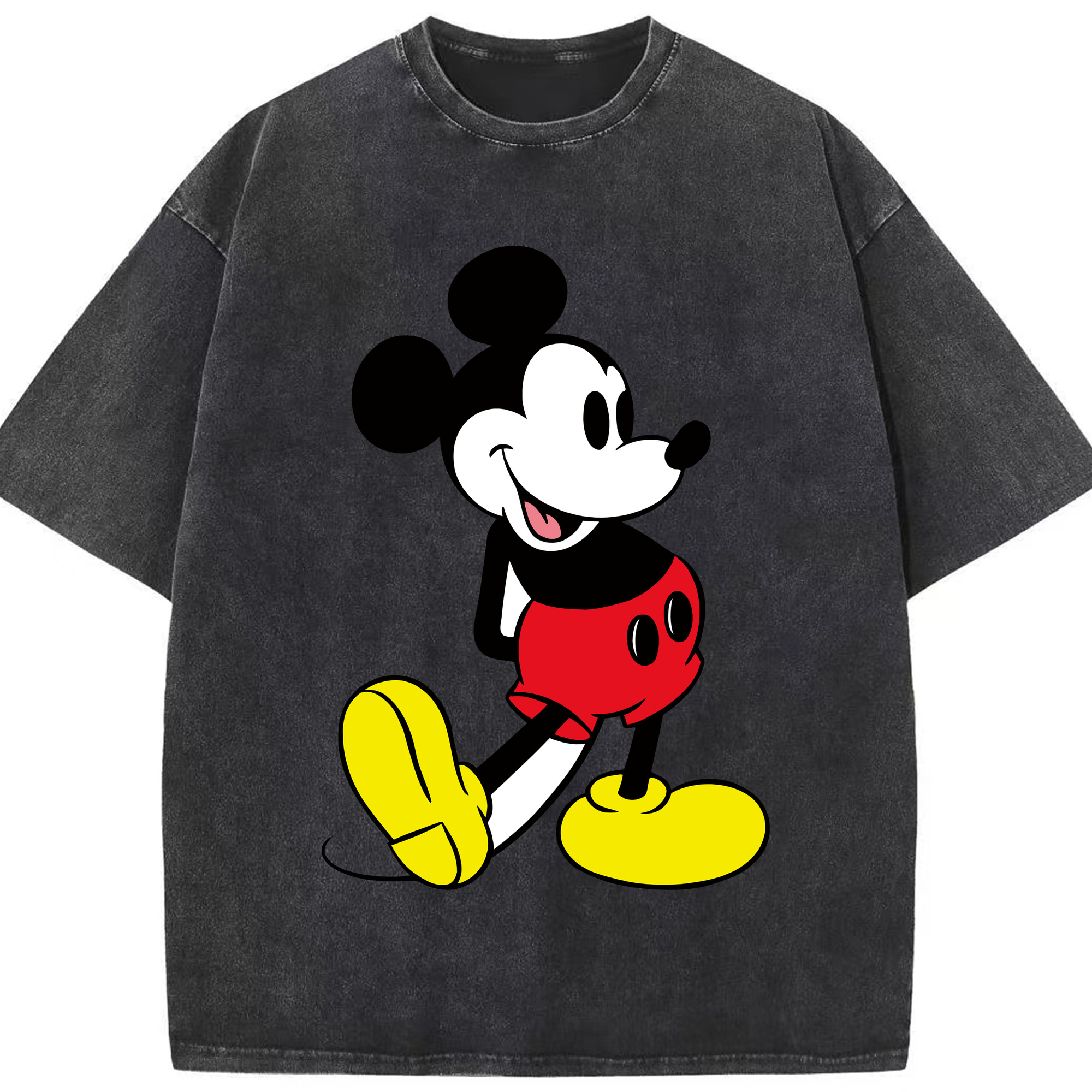 （画像用） ミッキーマウス Mickey Mouse 綿100% ヴィンテージ風 半袖Tシャツ（フロントプリント）