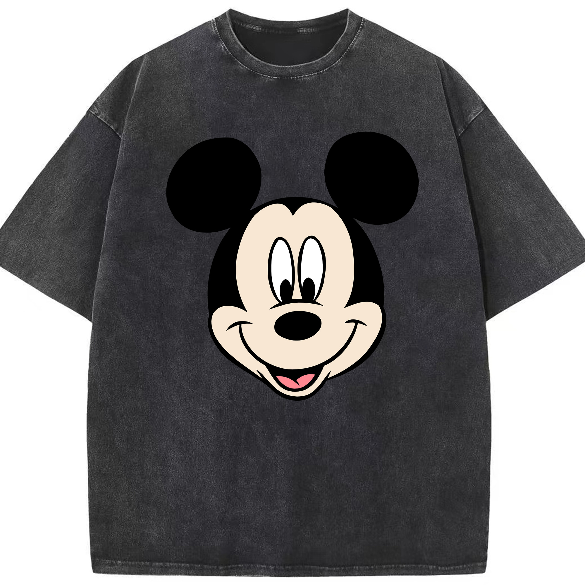 （画像用） ミッキーマウス Mickey Mouse 綿100% ヴィンテージ風 半袖Tシャツ（フロントプリント）