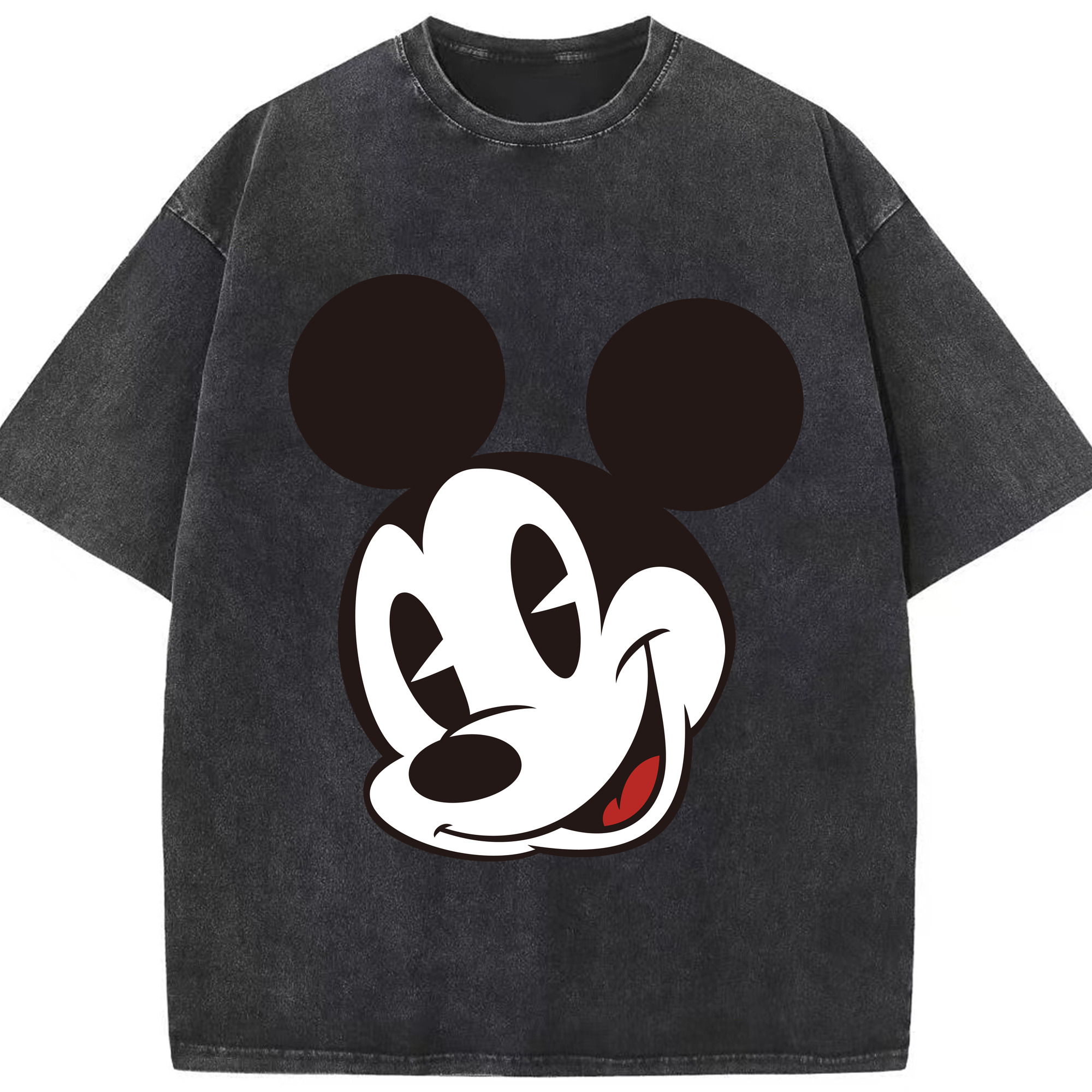 （画像用） ミッキーマウス Mickey Mouse 綿100% ヴィンテージ風 半袖Tシャツ（フロントプリント）