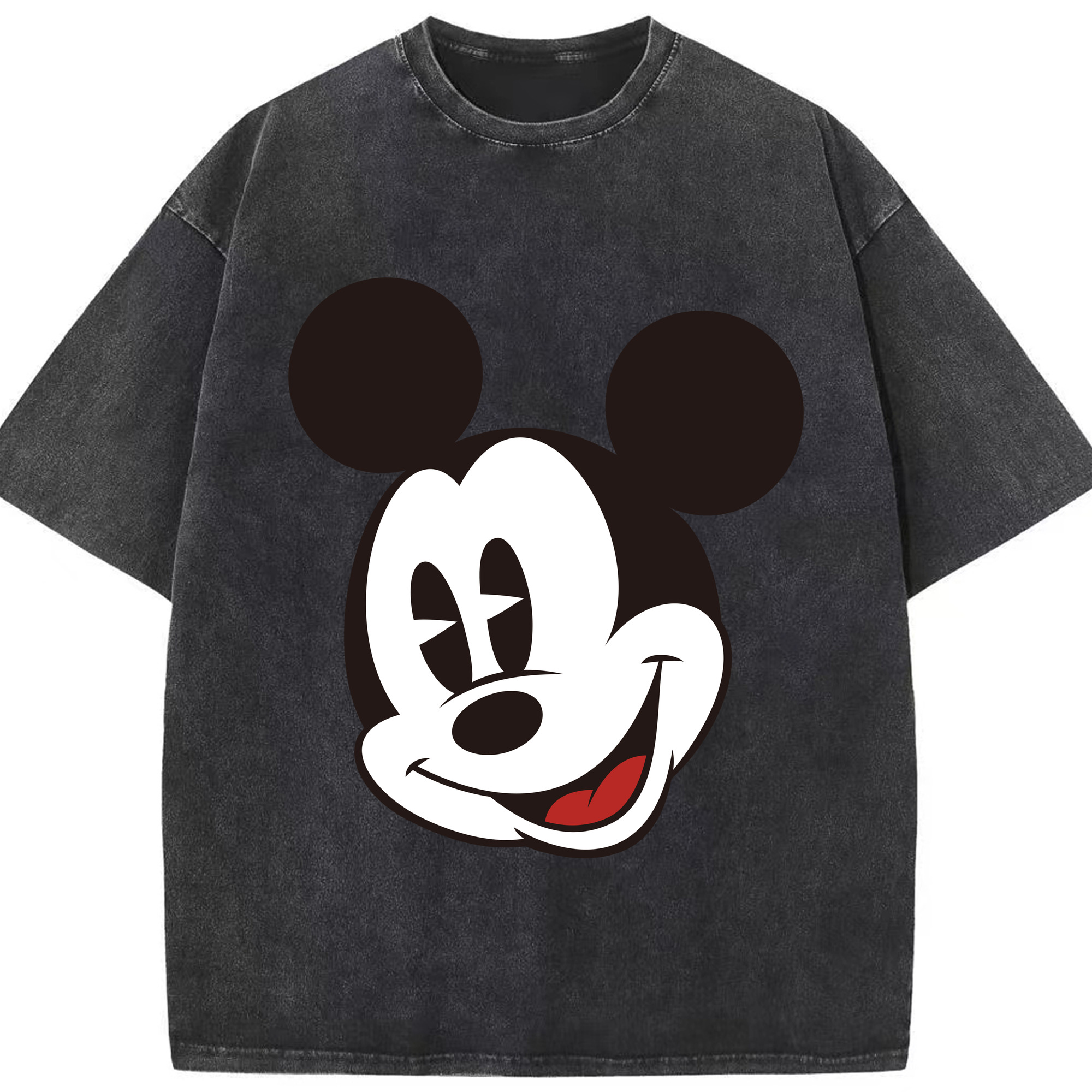 （画像用） ミッキーマウス Mickey Mouse 綿100% ヴィンテージ風 半袖Tシャツ（フロントプリント）