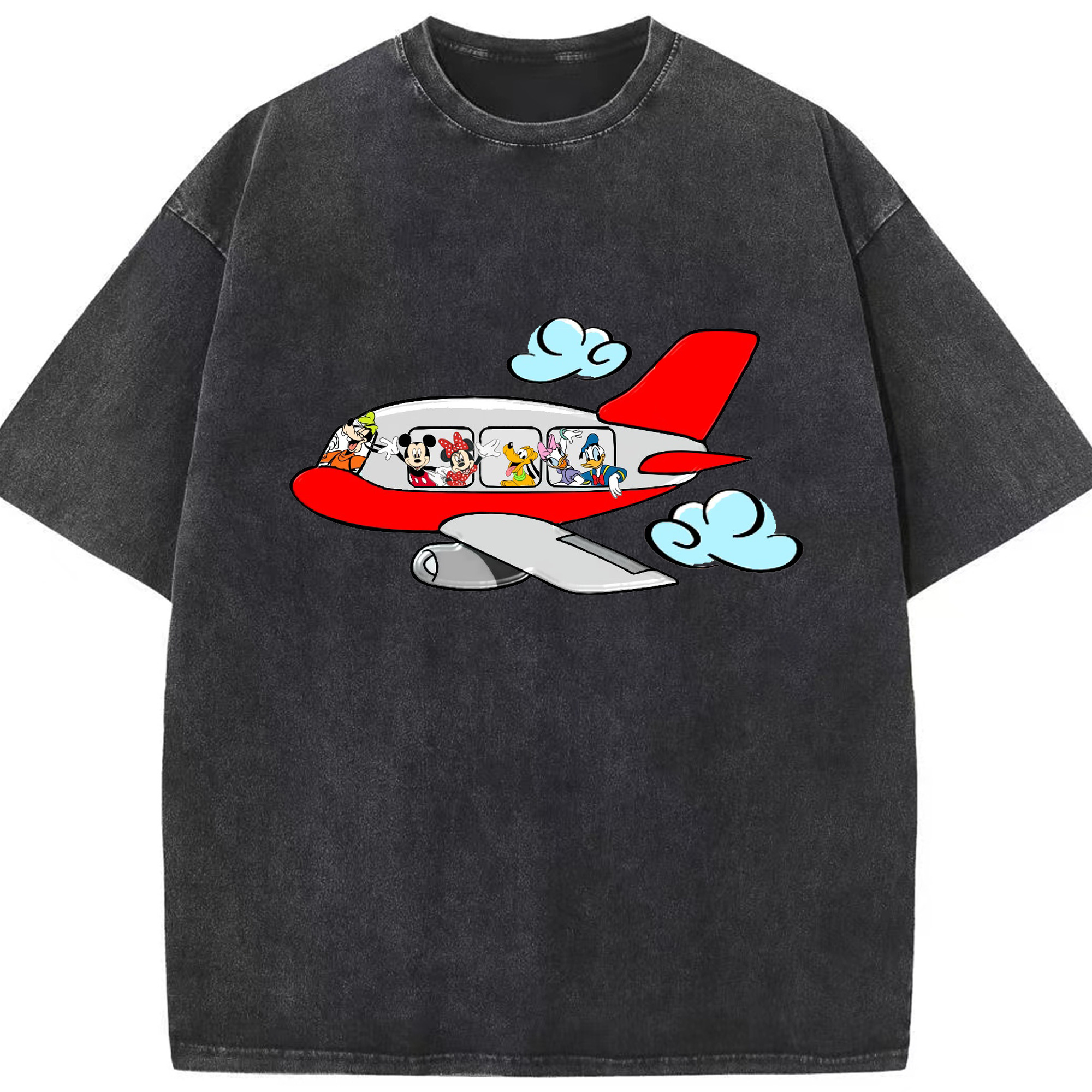 （画像用） ミッキーマウス Mickey Mouse 綿100% ヴィンテージ風 半袖Tシャツ（フロントプリント）