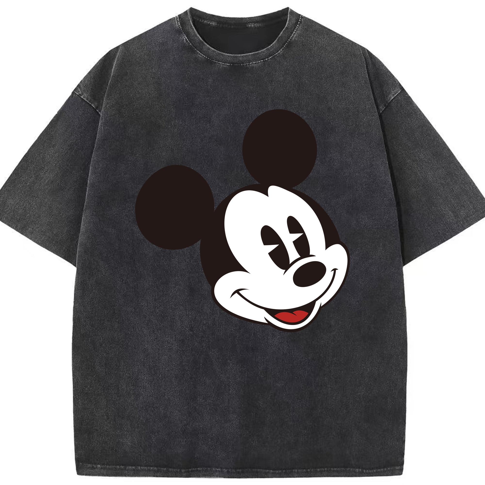 （画像用） ミッキーマウス Mickey Mouse 綿100% ヴィンテージ風 半袖Tシャツ（フロントプリント）