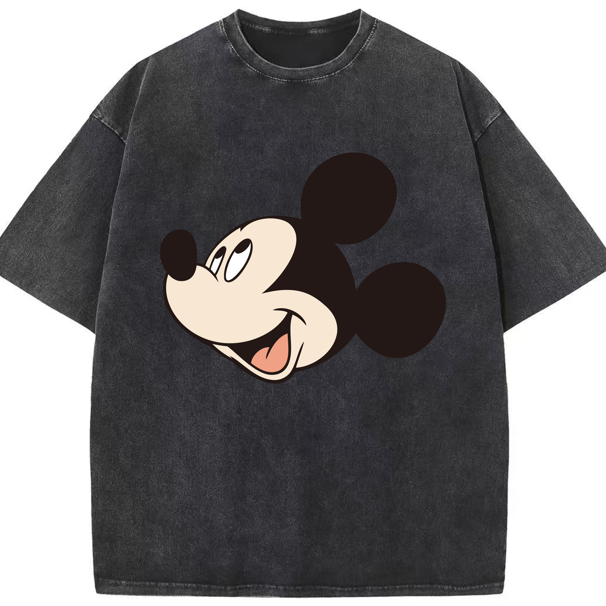 （画像用） ミッキーマウス Mickey Mouse 綿100% ヴィンテージ風 半袖Tシャツ（フロントプリント）