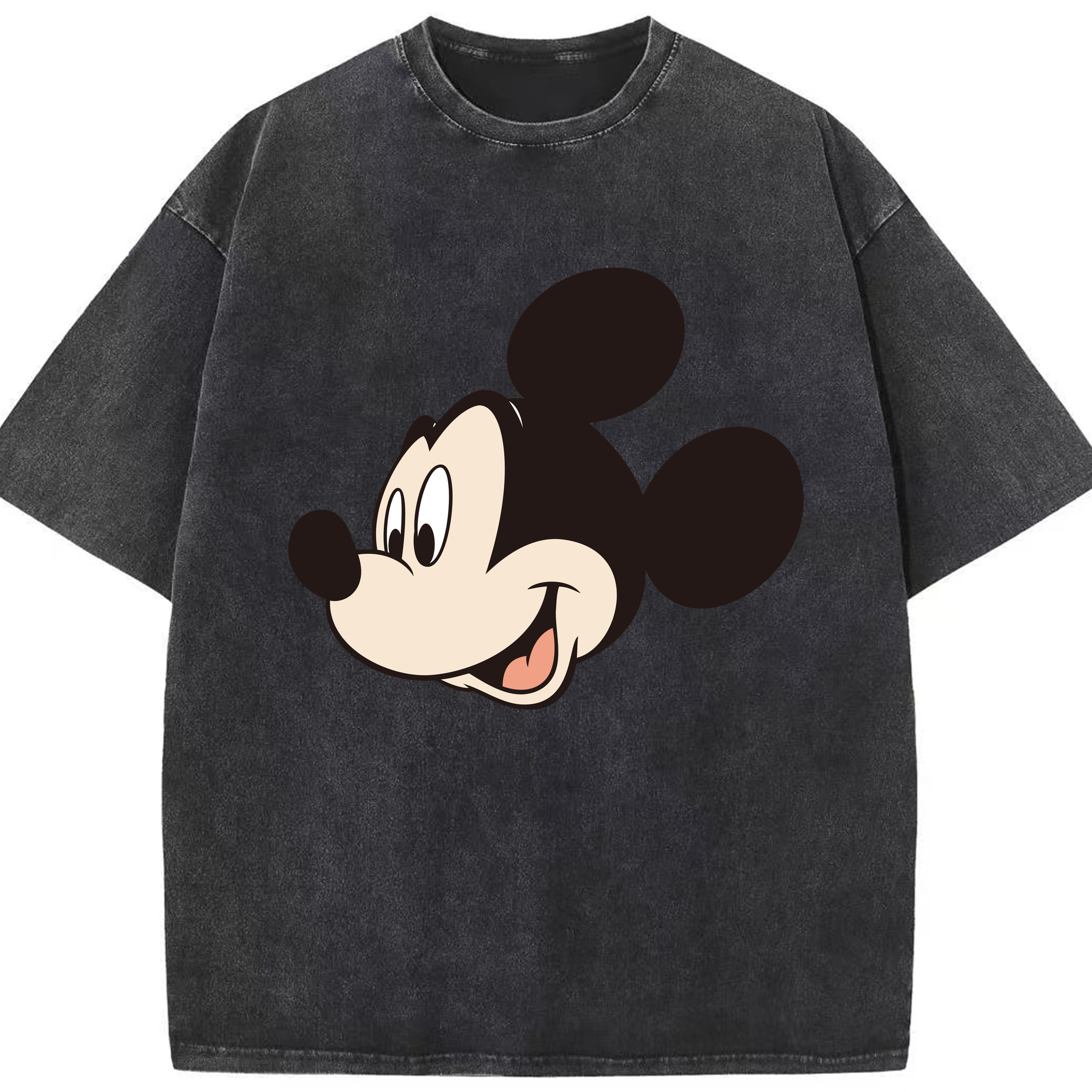 （画像用） ミッキーマウス Mickey Mouse 綿100% ヴィンテージ風 半袖Tシャツ（フロントプリント）