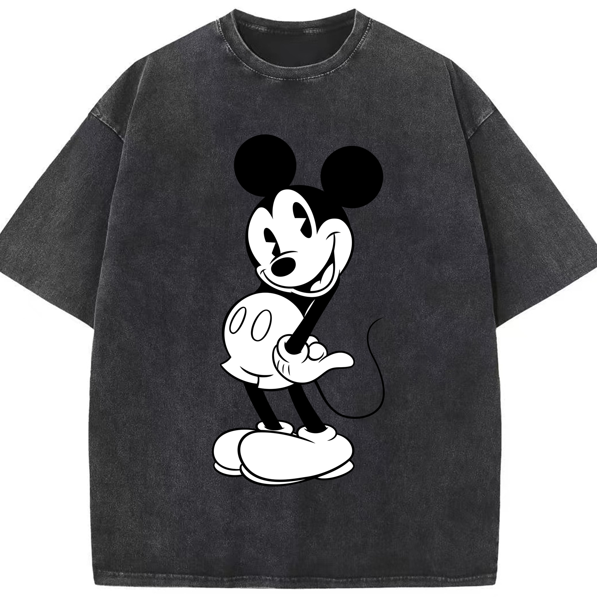 （画像用） ミッキーマウス Mickey Mouse 綿100% ヴィンテージ風 半袖Tシャツ（フロントプリント）