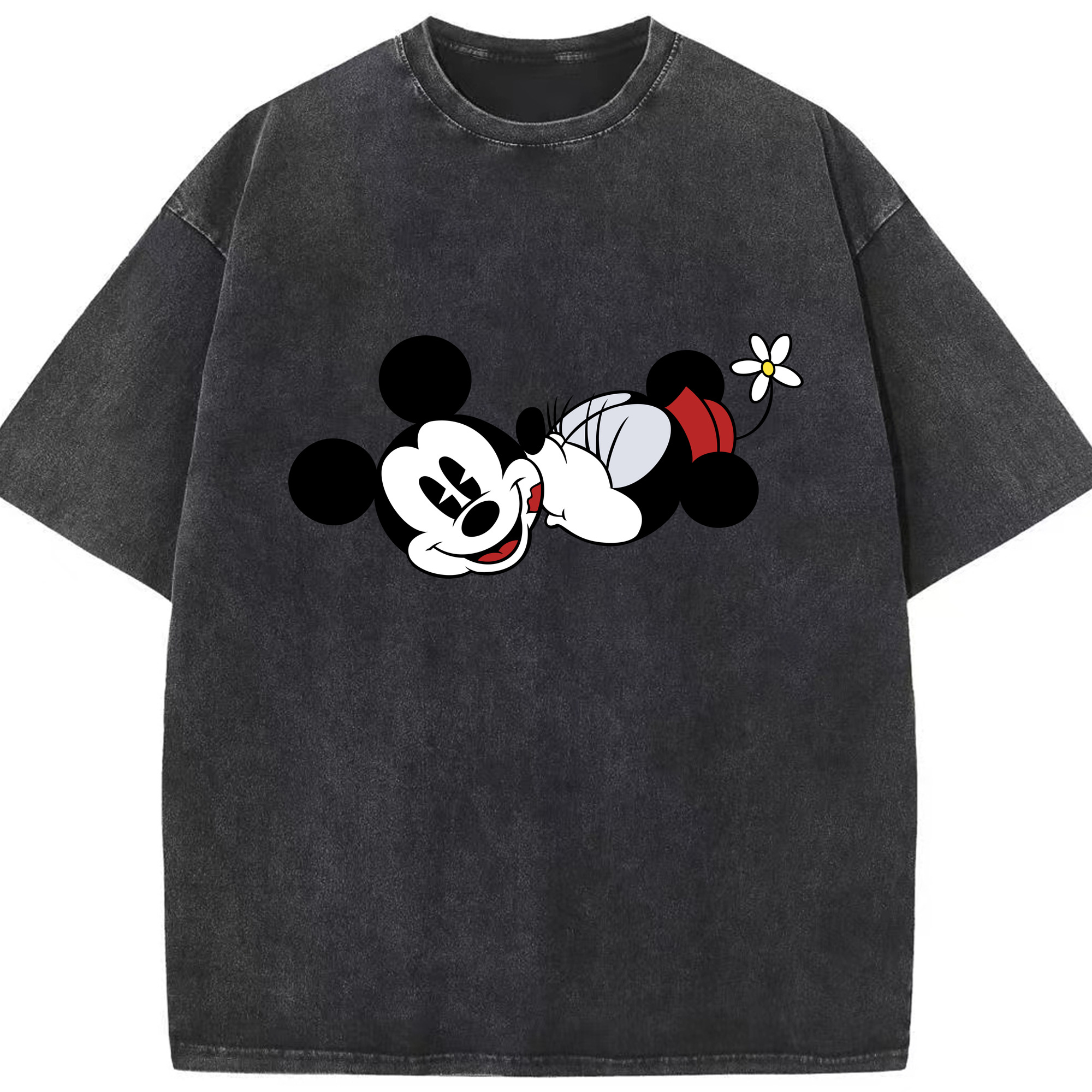 （画像用） ミッキーマウス Mickey Mouse 綿100% ヴィンテージ風 半袖Tシャツ（フロントプリント）