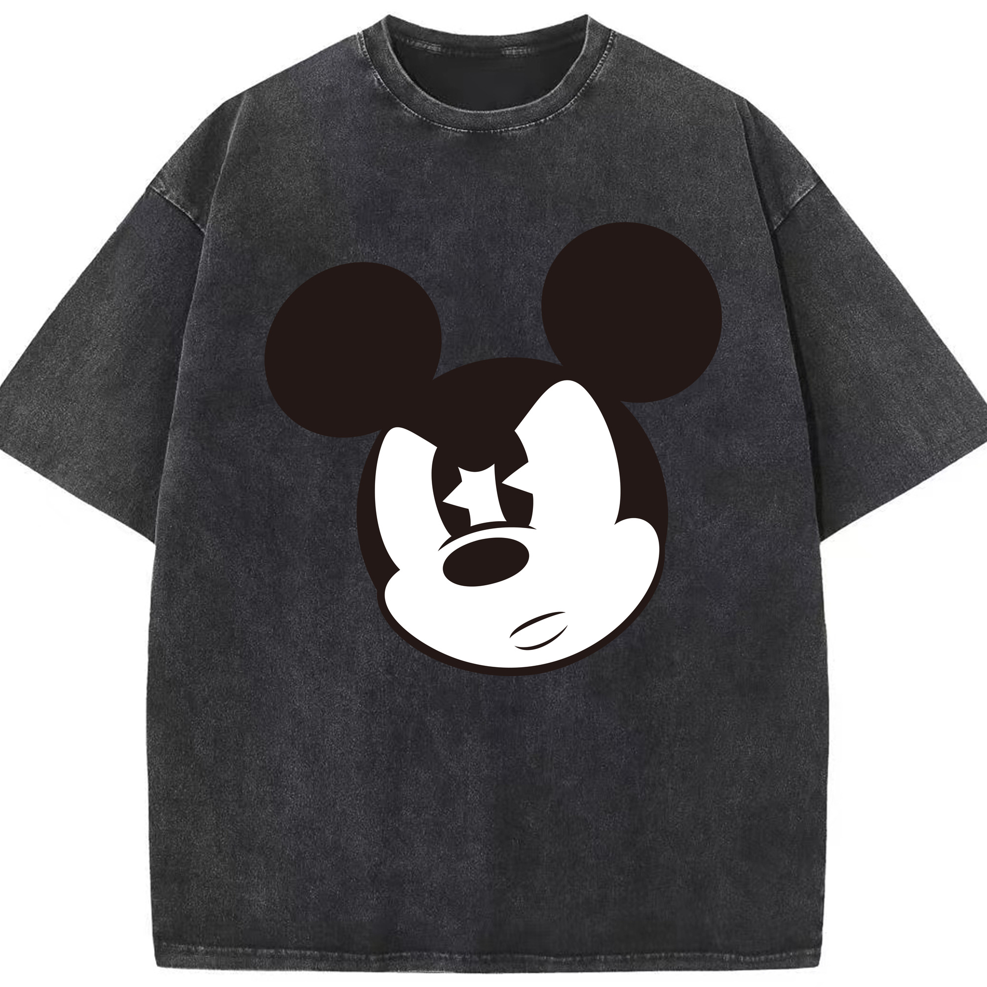 （画像用） ミッキーマウス Mickey Mouse 綿100% ヴィンテージ風 半袖Tシャツ（フロントプリント）