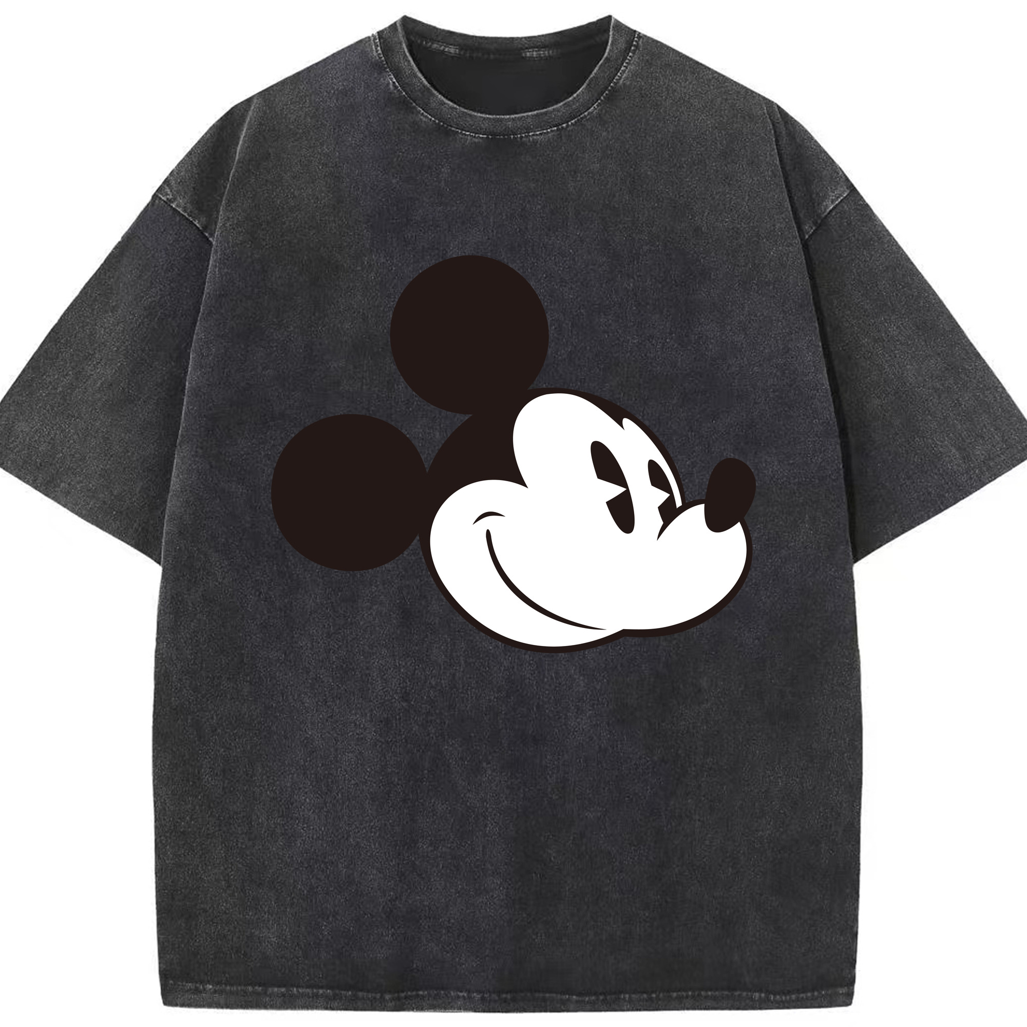 （画像用） ミッキーマウス Mickey Mouse 綿100% ヴィンテージ風 半袖Tシャツ（フロントプリント）