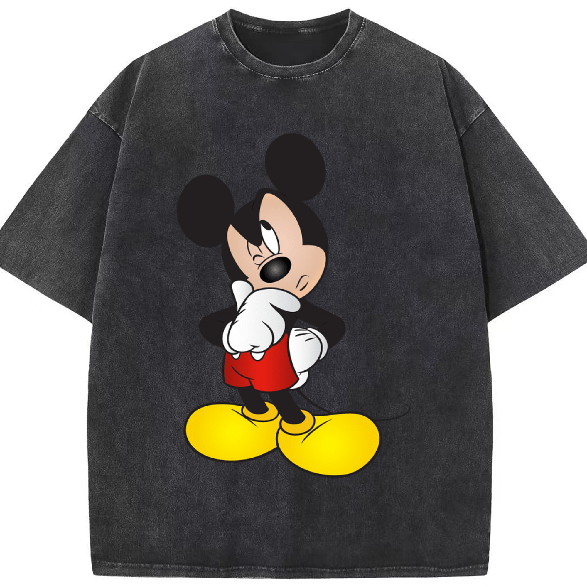 （画像用） ミッキーマウス Mickey Mouse 綿100% ヴィンテージ風 半袖Tシャツ（フロントプリント）