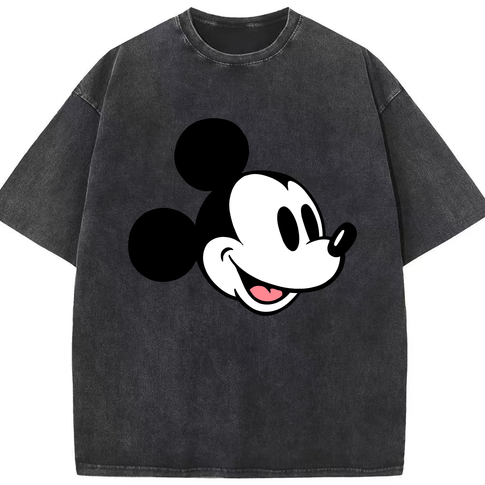 （画像用） ミッキーマウス Mickey Mouse 綿100% ヴィンテージ風 半袖Tシャツ（フロントプリント）