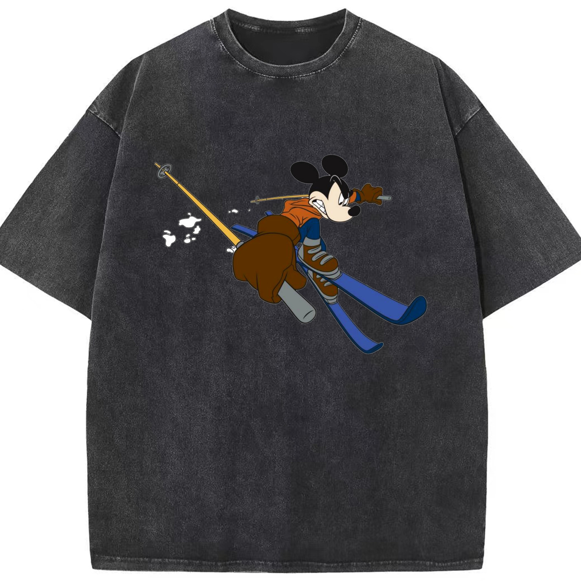 （画像用） ミッキーマウス Mickey Mouse 綿100% ヴィンテージ風 半袖Tシャツ（フロントプリント）