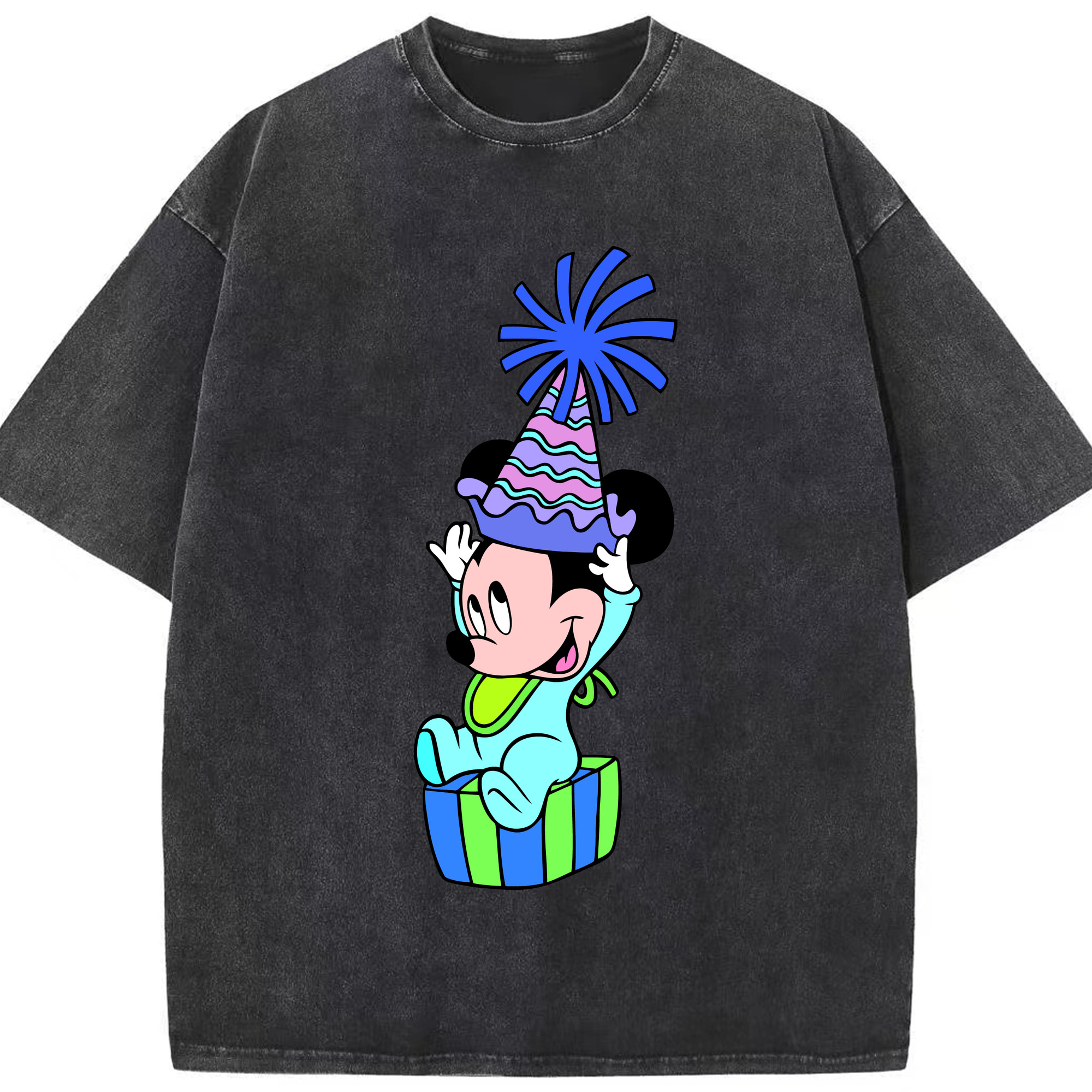 （画像用） ミッキーマウス Mickey Mouse 綿100% ヴィンテージ風 半袖Tシャツ（フロントプリント）