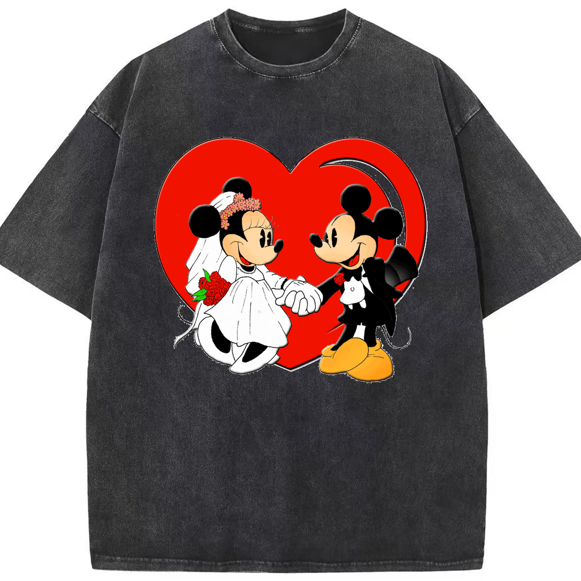 （画像用） ミッキーマウス Mickey Mouse 綿100% ヴィンテージ風 半袖Tシャツ（フロントプリント）