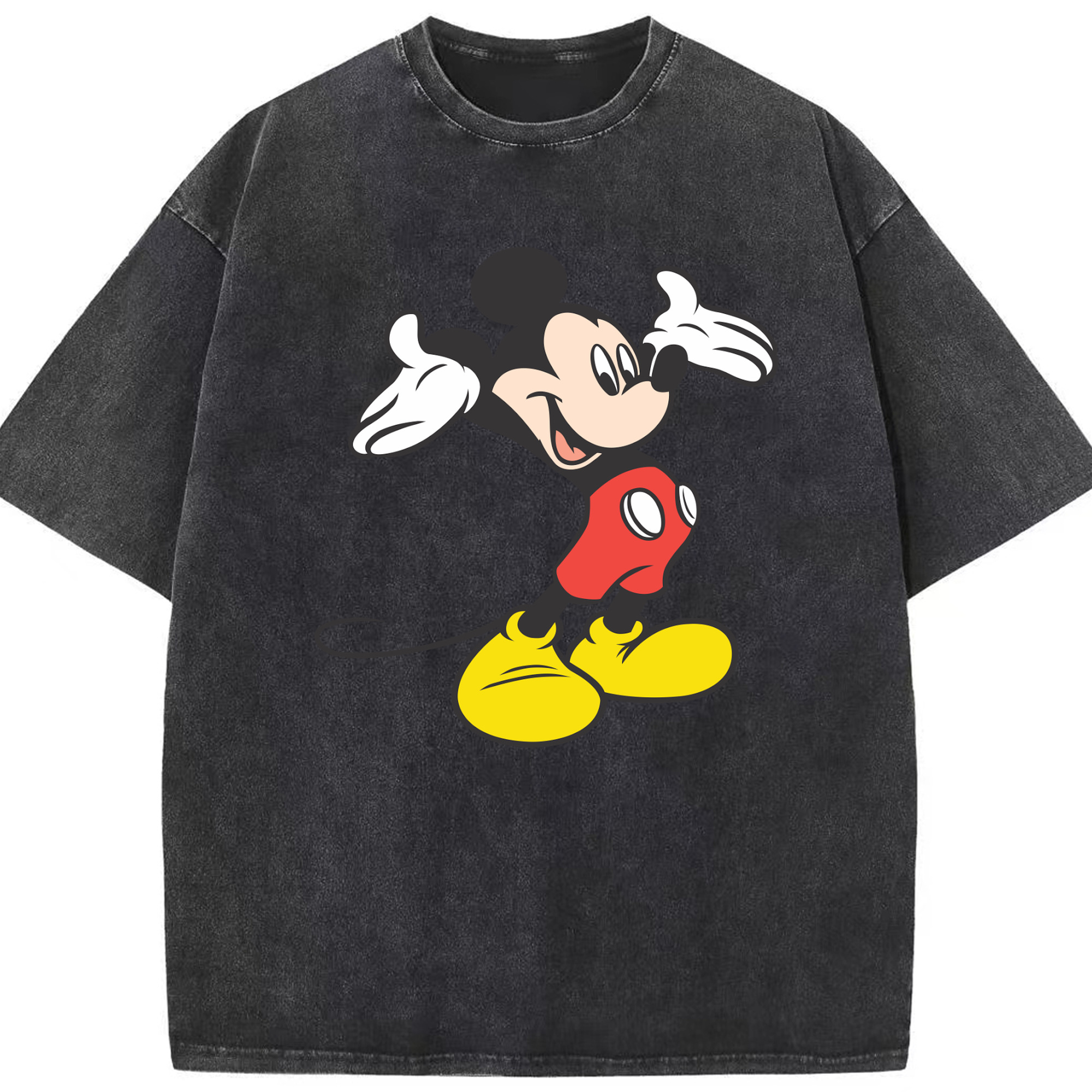（画像用） ミッキーマウス Mickey Mouse 綿100% ヴィンテージ風 半袖Tシャツ（フロントプリント）