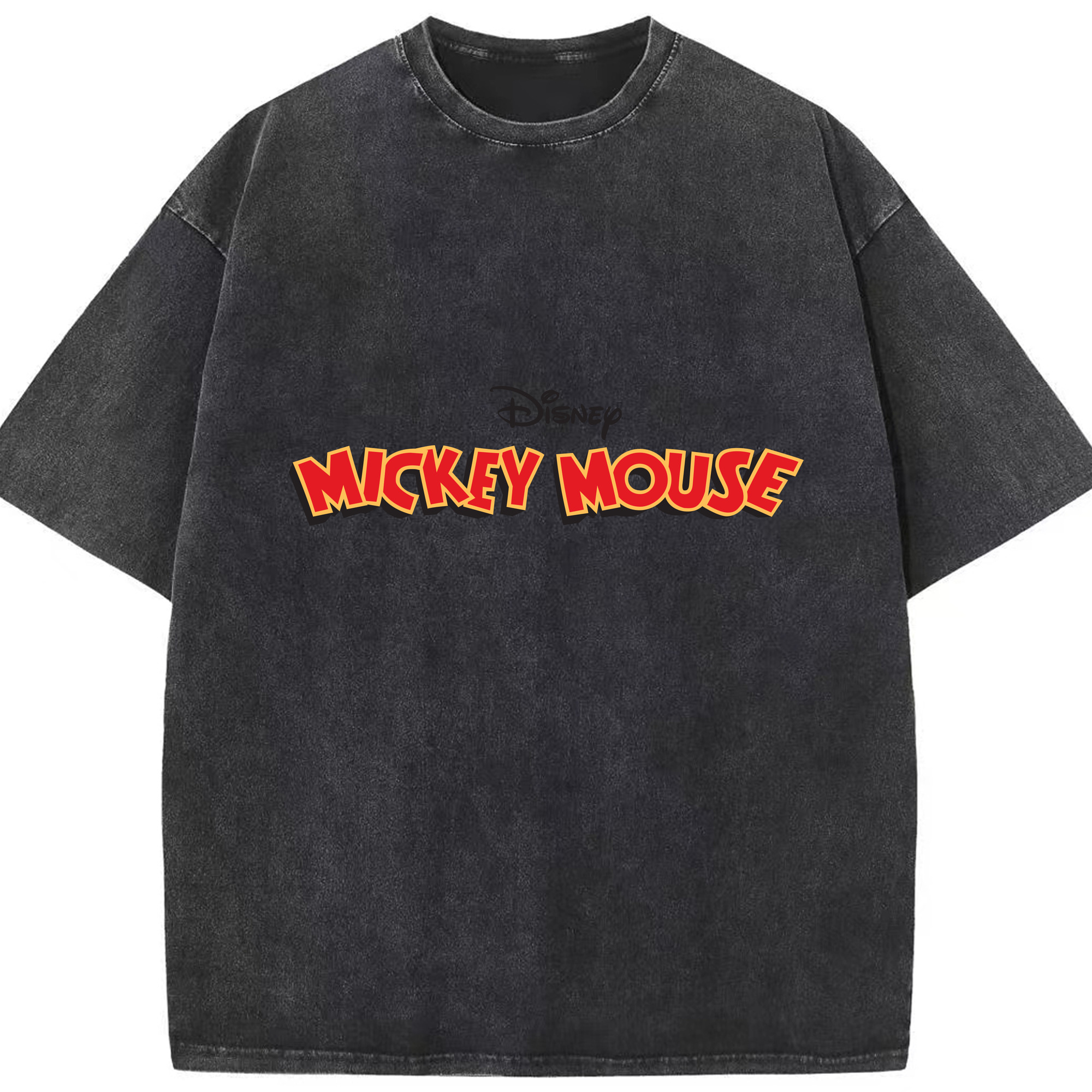 （画像用） ミッキーマウス Mickey Mouse 綿100% ヴィンテージ風 半袖Tシャツ（フロントプリント）