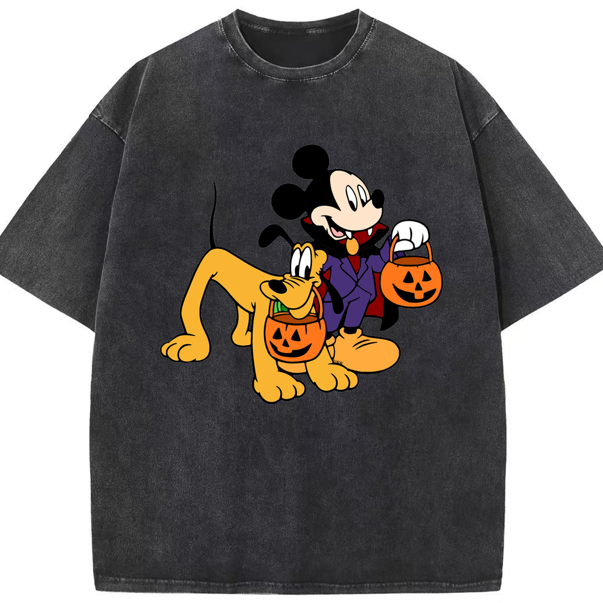 （画像用） ミッキーマウス Mickey Mouse 綿100% ヴィンテージ風 半袖Tシャツ（フロントプリント）