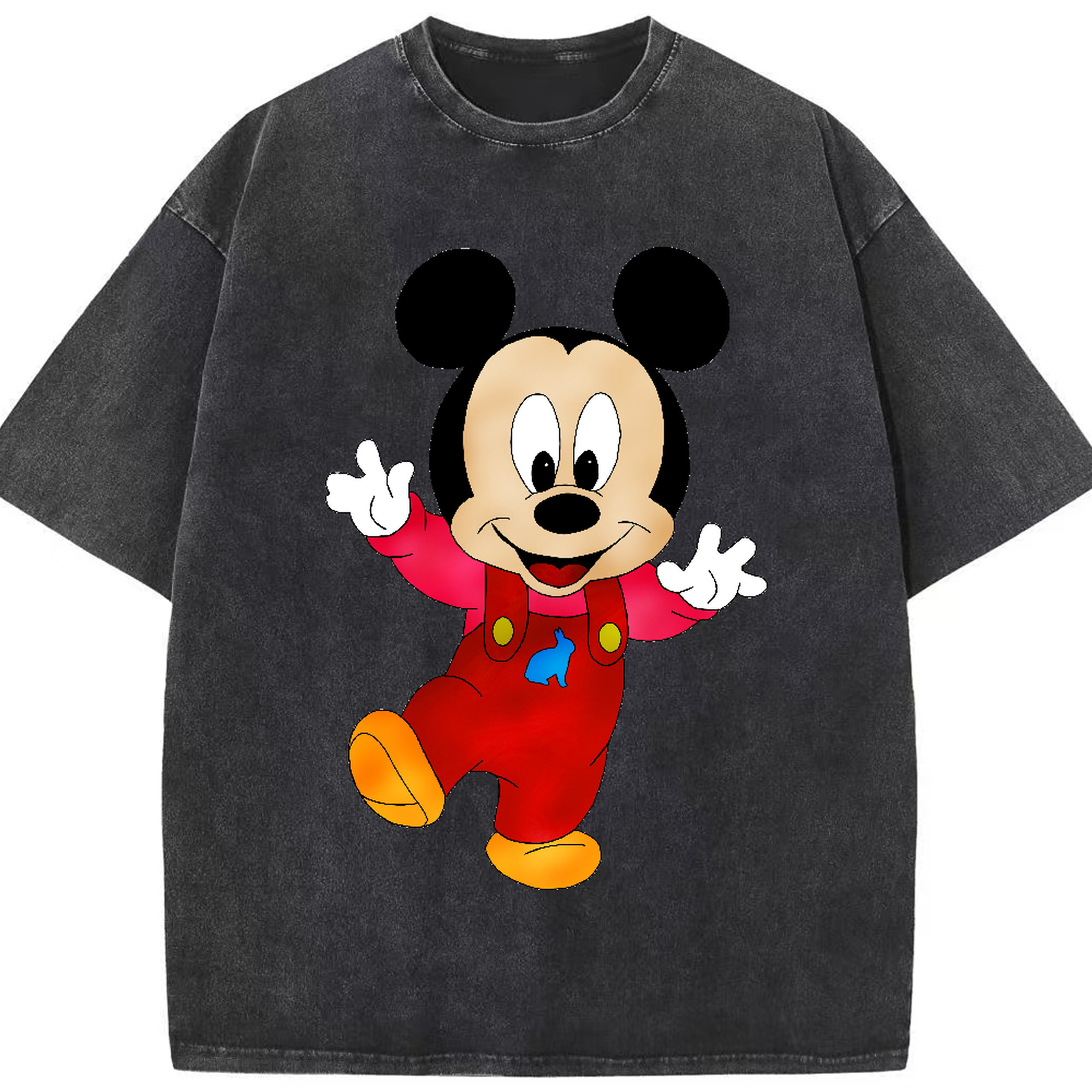 （画像用） ミッキーマウス Mickey Mouse 綿100% ヴィンテージ風 半袖Tシャツ（フロントプリント）