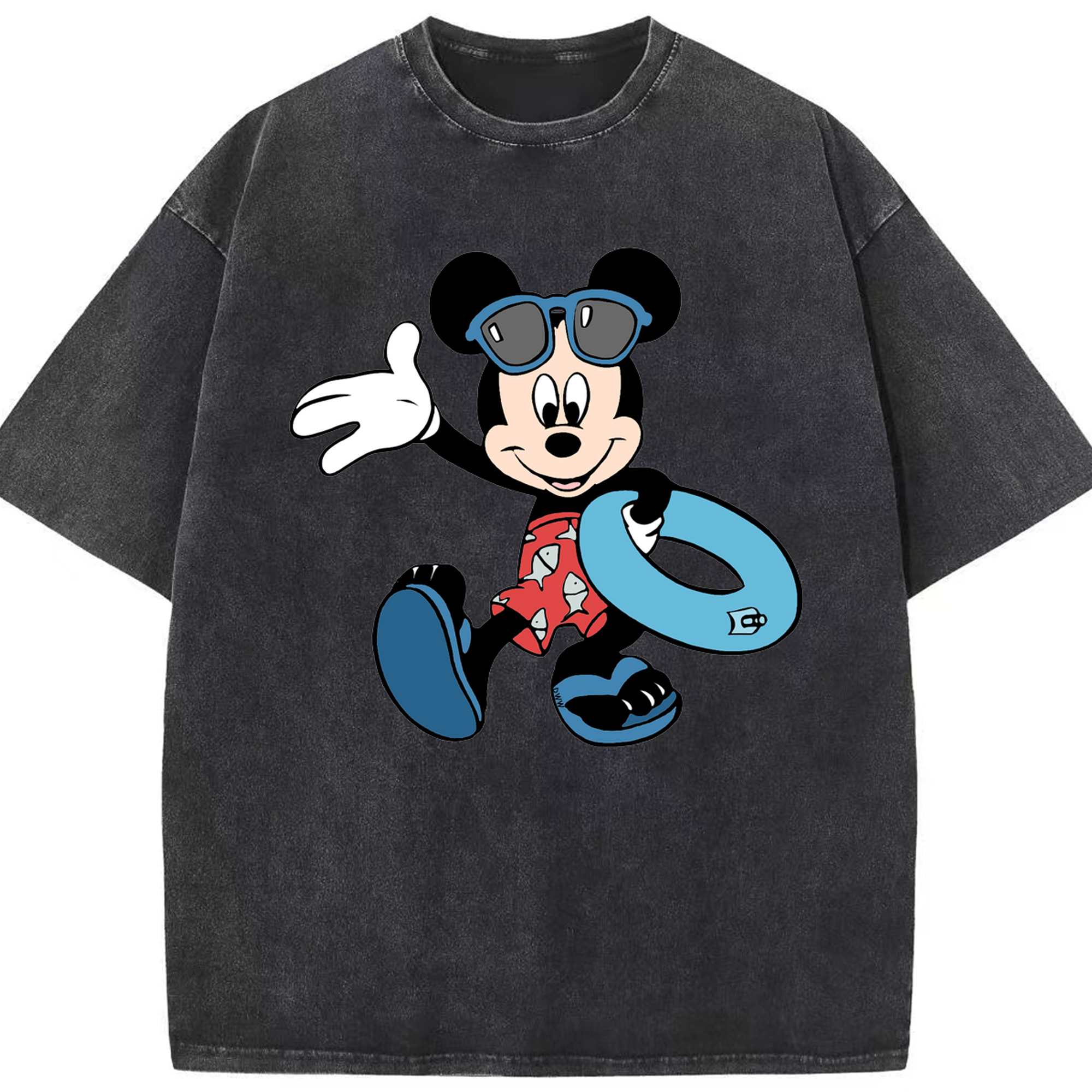 （画像用） ミッキーマウス Mickey Mouse 綿100% ヴィンテージ風 半袖Tシャツ（フロントプリント）