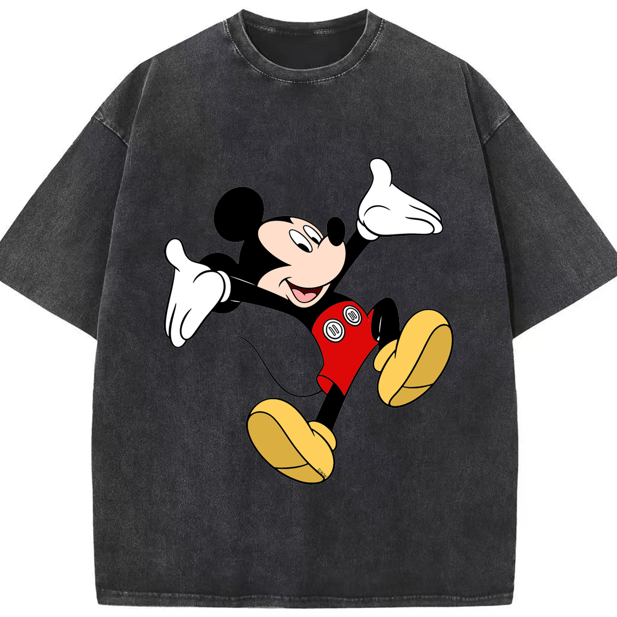 （画像用） ミッキーマウス Mickey Mouse 綿100% ヴィンテージ風 半袖Tシャツ（フロントプリント）
