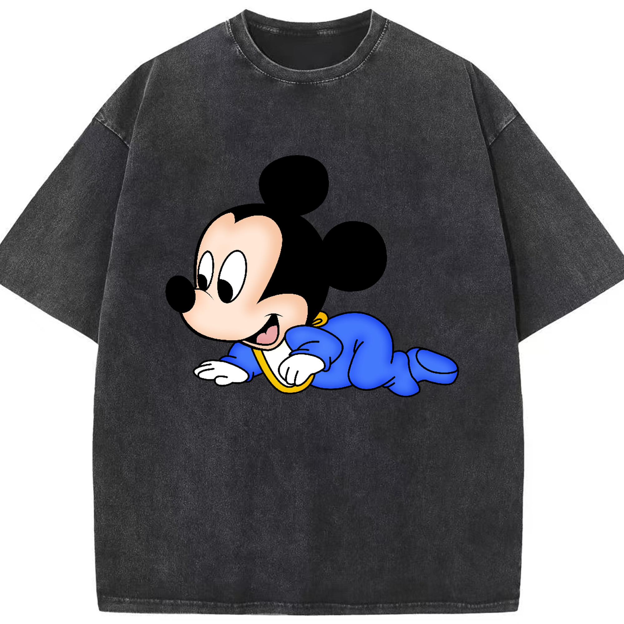 （画像用） ミッキーマウス Mickey Mouse 綿100% ヴィンテージ風 半袖Tシャツ（フロントプリント）