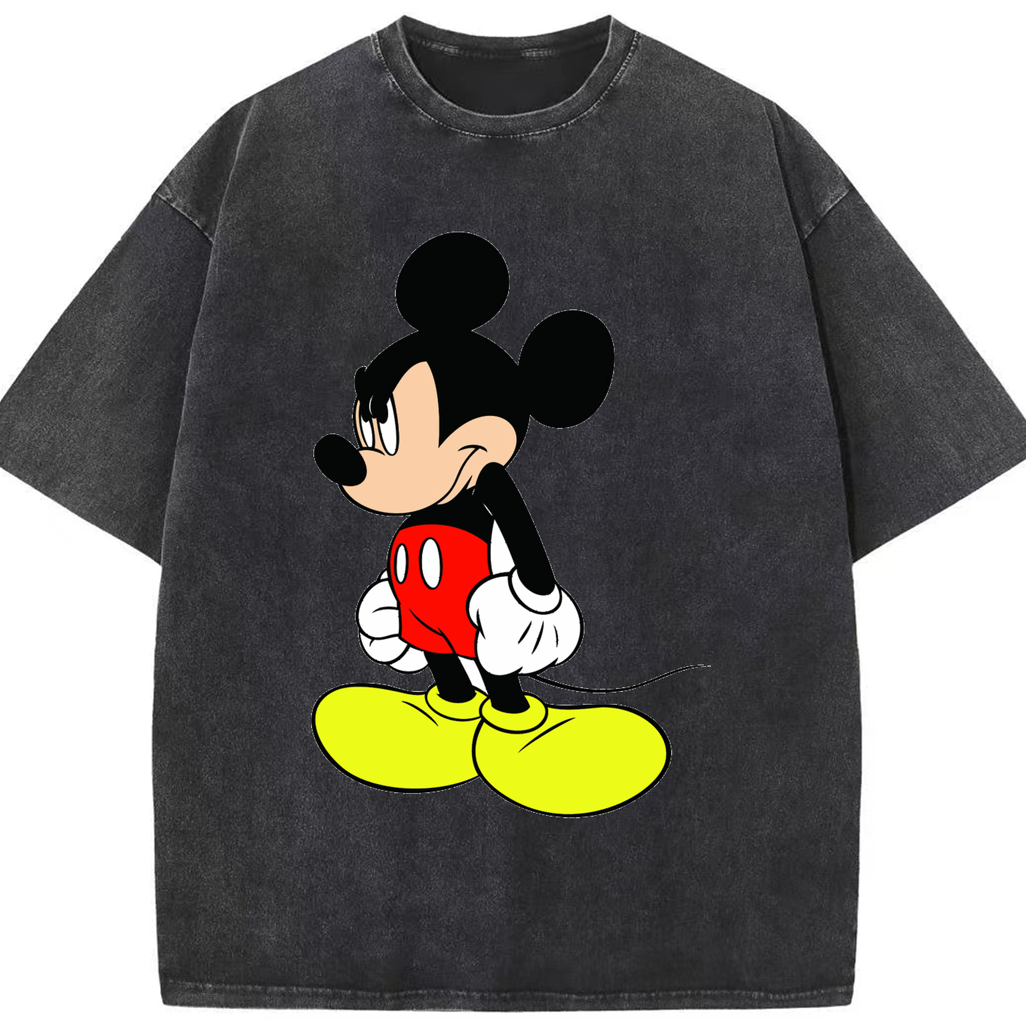 （画像用） ミッキーマウス Mickey Mouse 綿100% ヴィンテージ風 半袖Tシャツ（フロントプリント）