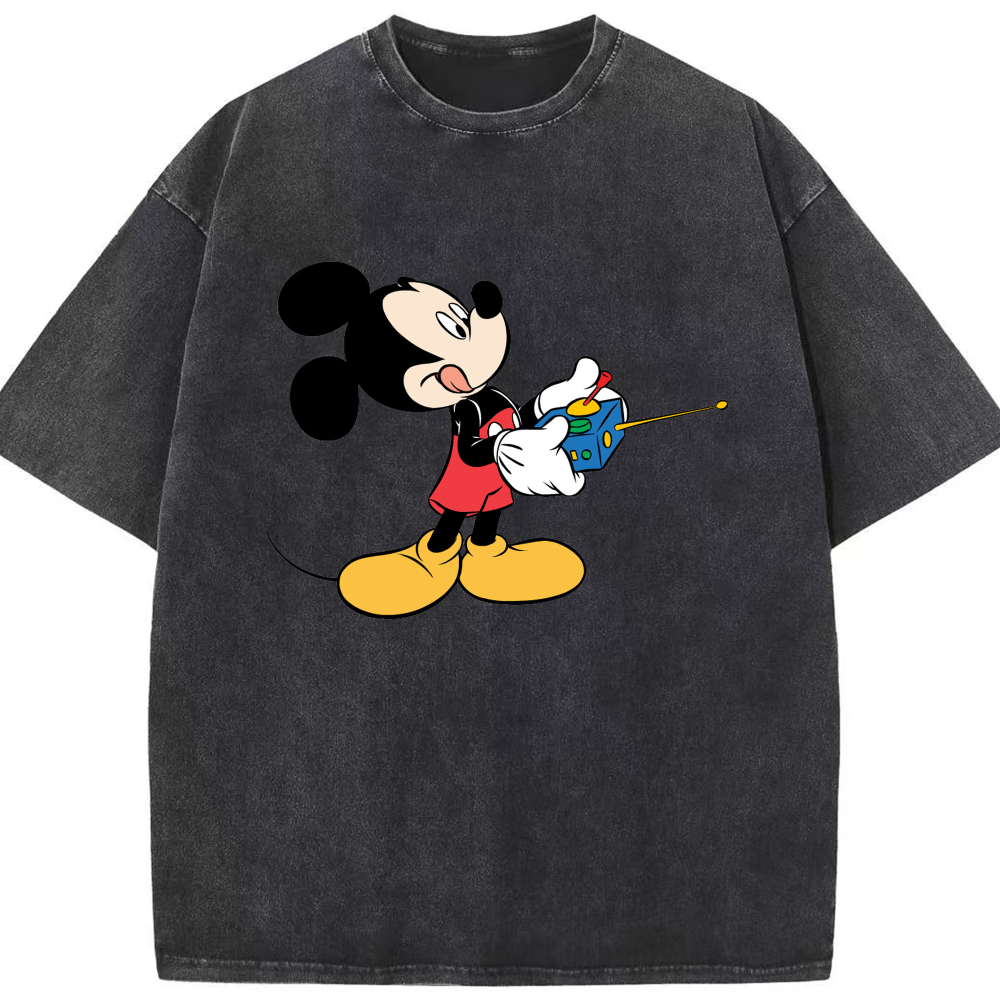 （画像用） ミッキーマウス Mickey Mouse 綿100% ヴィンテージ風 半袖Tシャツ（フロントプリント）