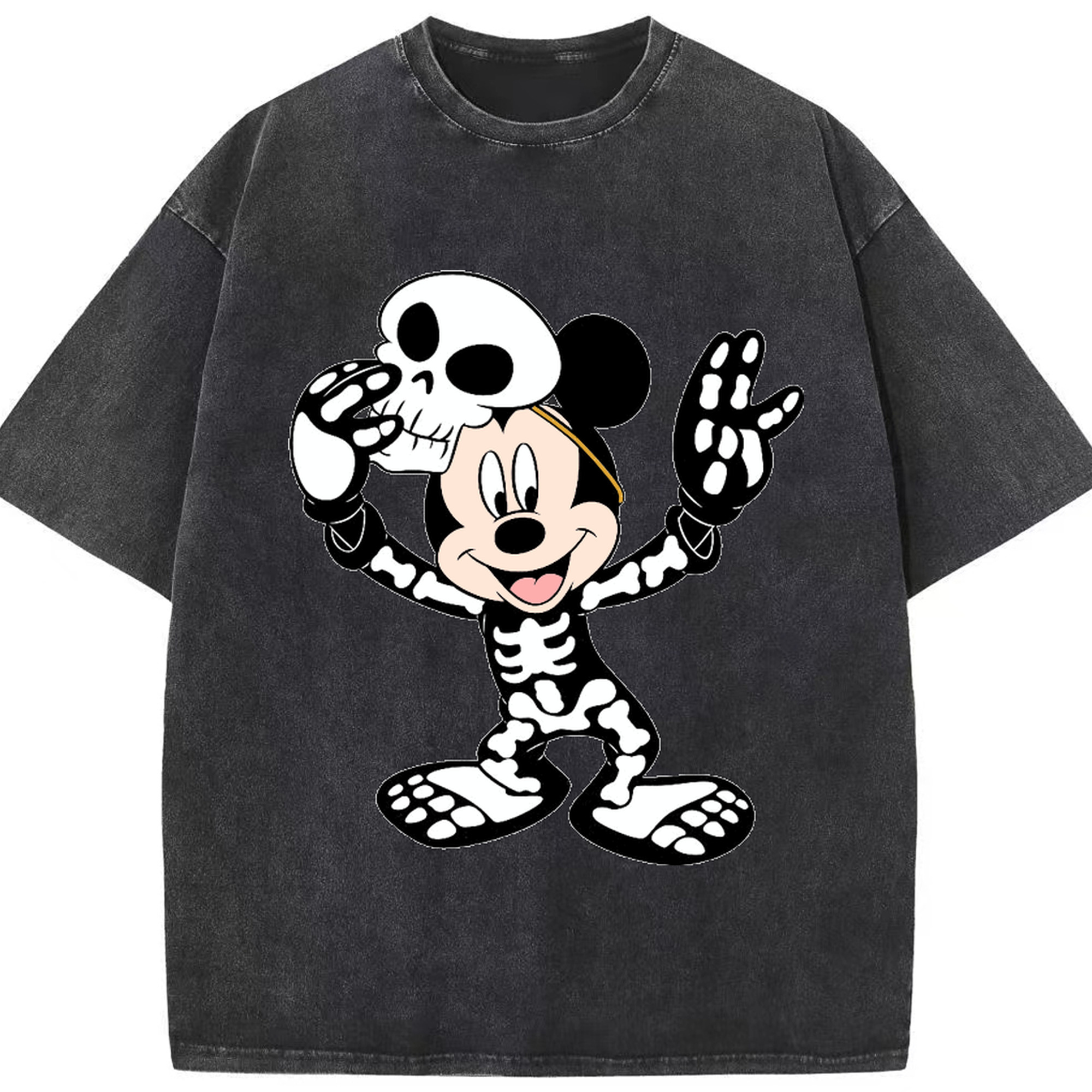 （画像用） ミッキーマウス Mickey Mouse 綿100% ヴィンテージ風 半袖Tシャツ（フロントプリント）