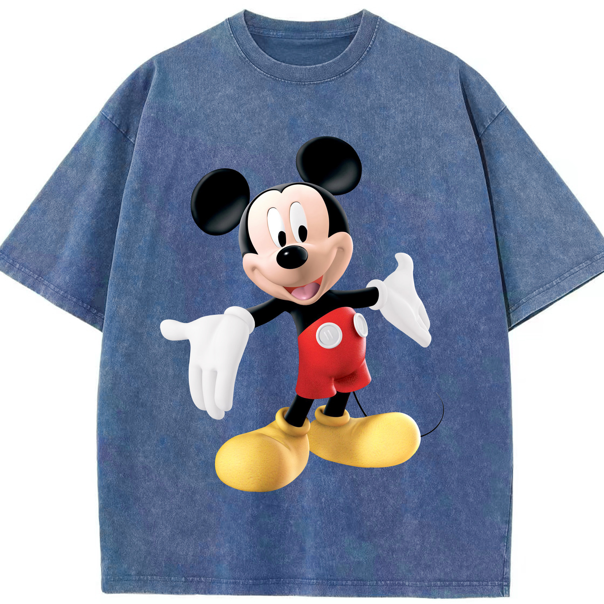 （画像用） ミッキーマウス Mickey Mouse 綿100% ヴィンテージ風 半袖Tシャツ（フロントプリント）