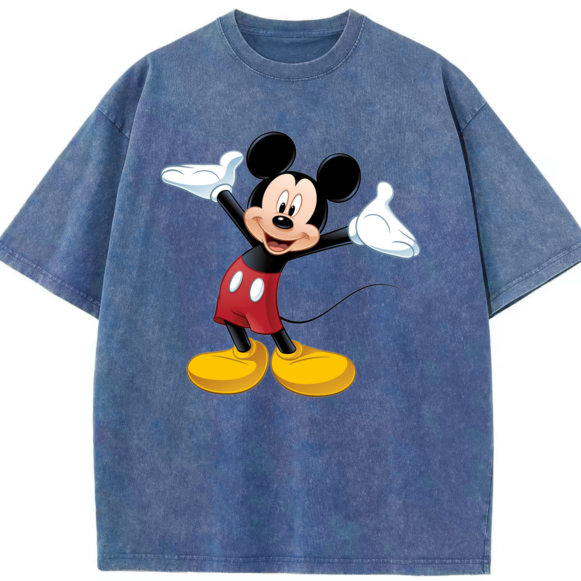 （画像用） ミッキーマウス Mickey Mouse 綿100% ヴィンテージ風 半袖Tシャツ（フロントプリント）