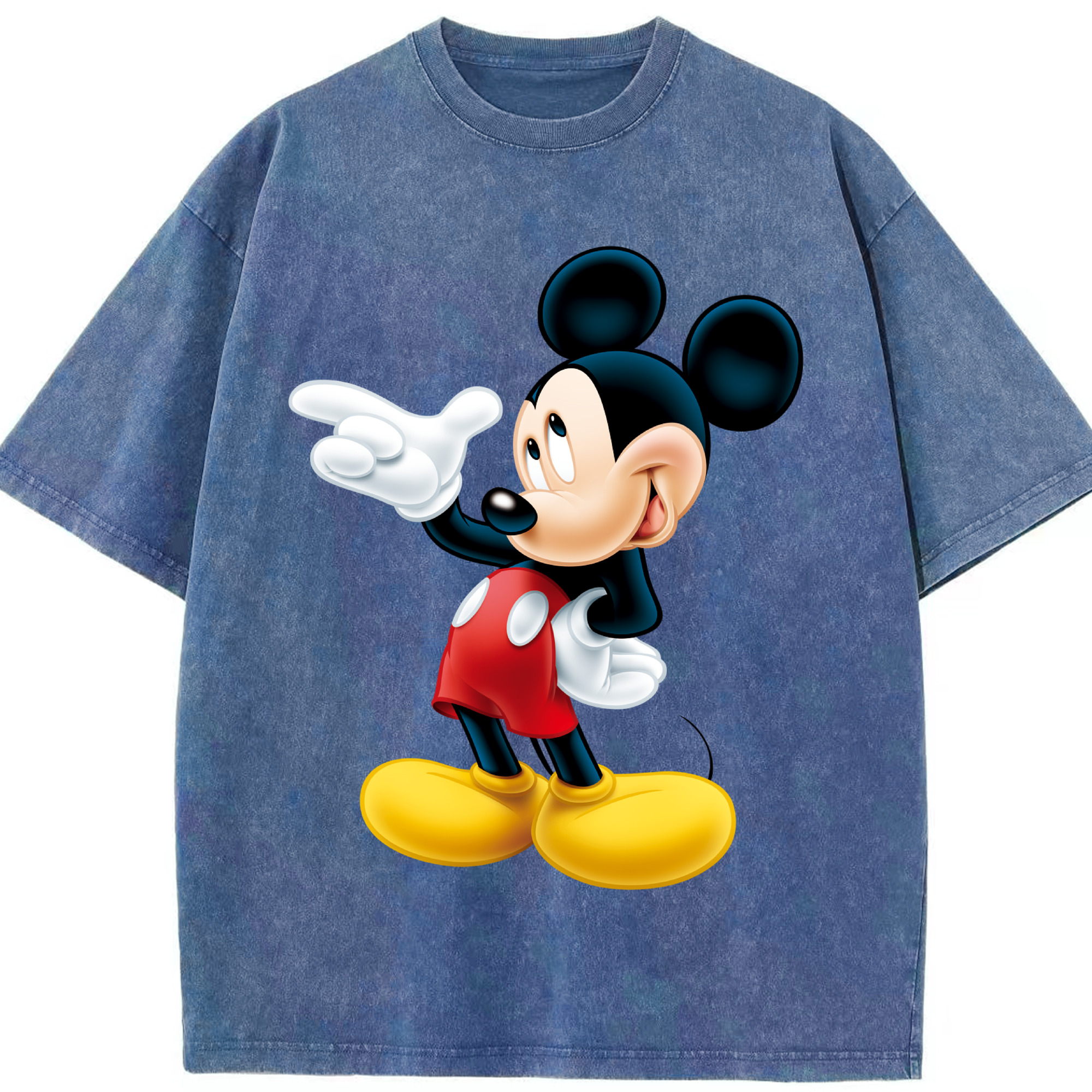 （画像用） ミッキーマウス Mickey Mouse 綿100% ヴィンテージ風 半袖Tシャツ（フロントプリント）