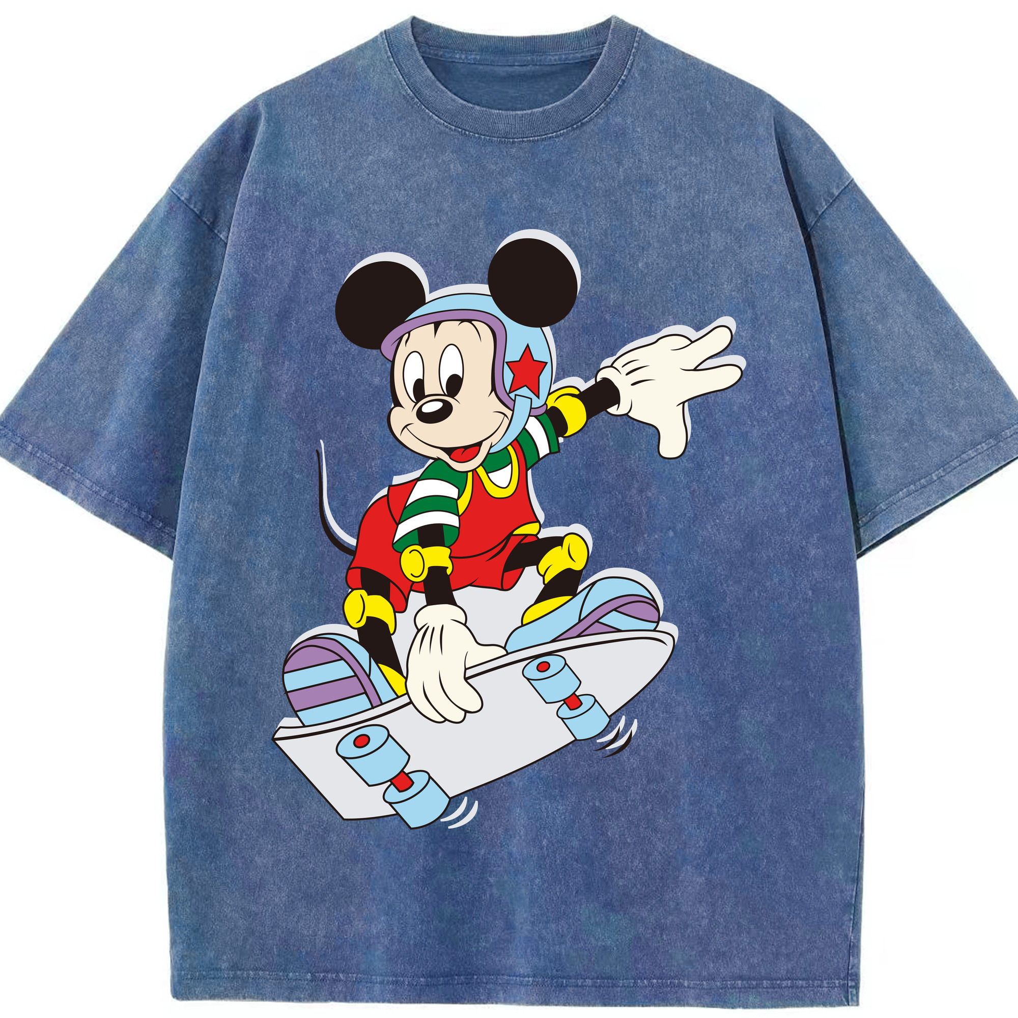 （画像用） ミッキーマウス Mickey Mouse 綿100% ヴィンテージ風 半袖Tシャツ（フロントプリント）