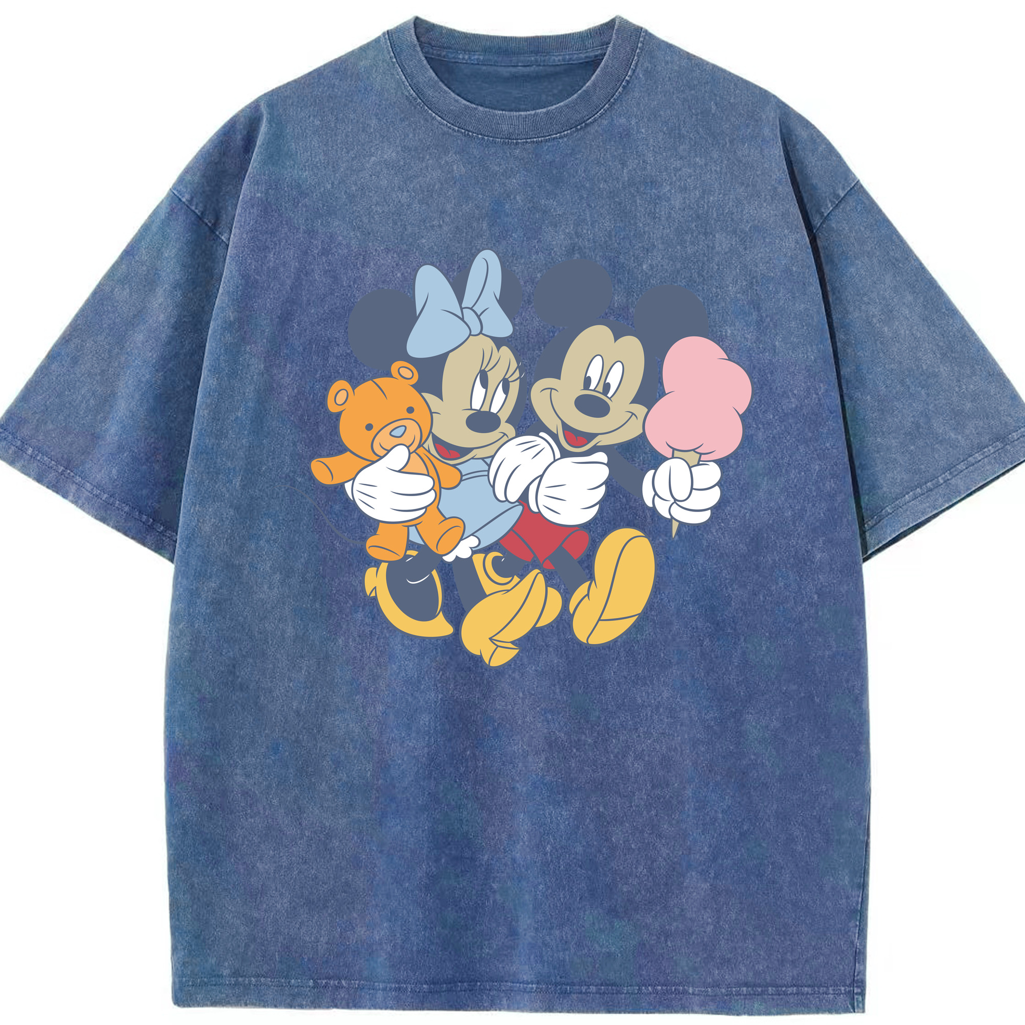 （画像用） ミッキーマウス Mickey Mouse 綿100% ヴィンテージ風 半袖Tシャツ（フロントプリント）
