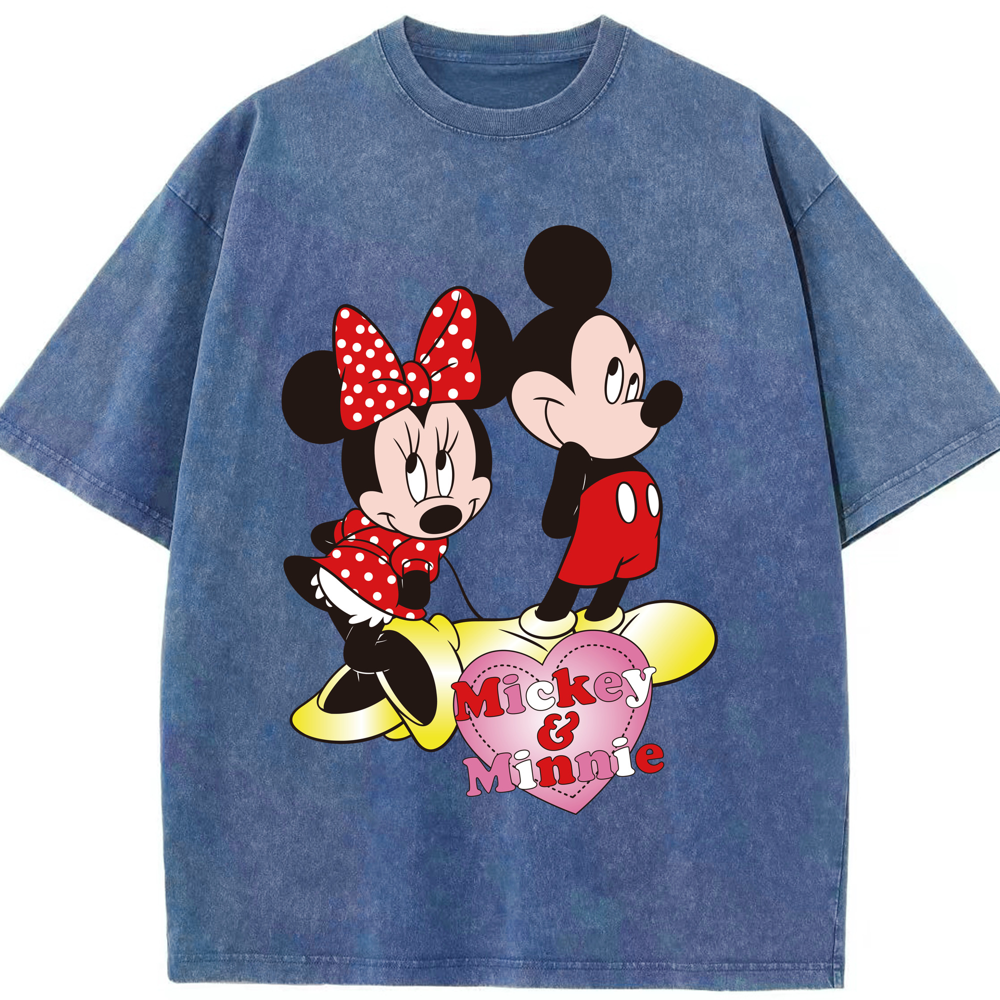 （画像用） ミッキーマウス Mickey Mouse 綿100% ヴィンテージ風 半袖Tシャツ（フロントプリント）