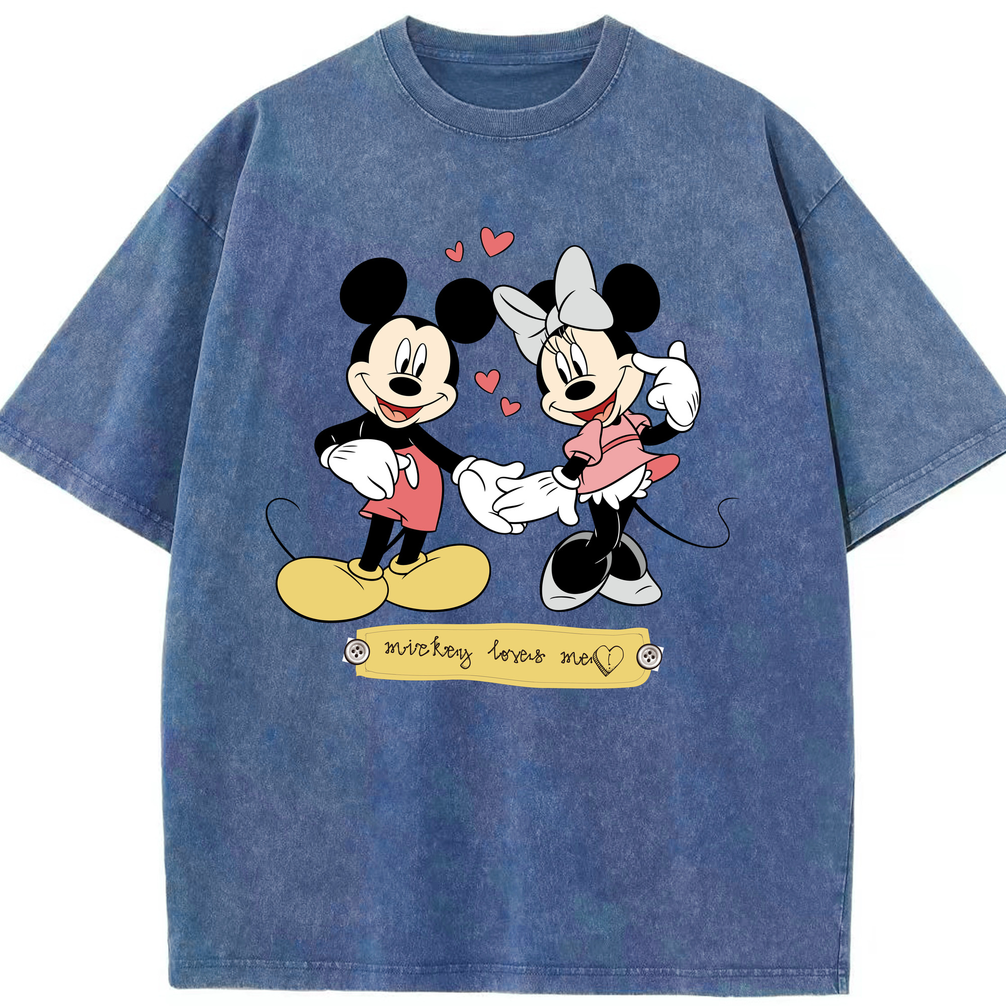 （画像用） ミッキーマウス Mickey Mouse 綿100% ヴィンテージ風 半袖Tシャツ（フロントプリント）