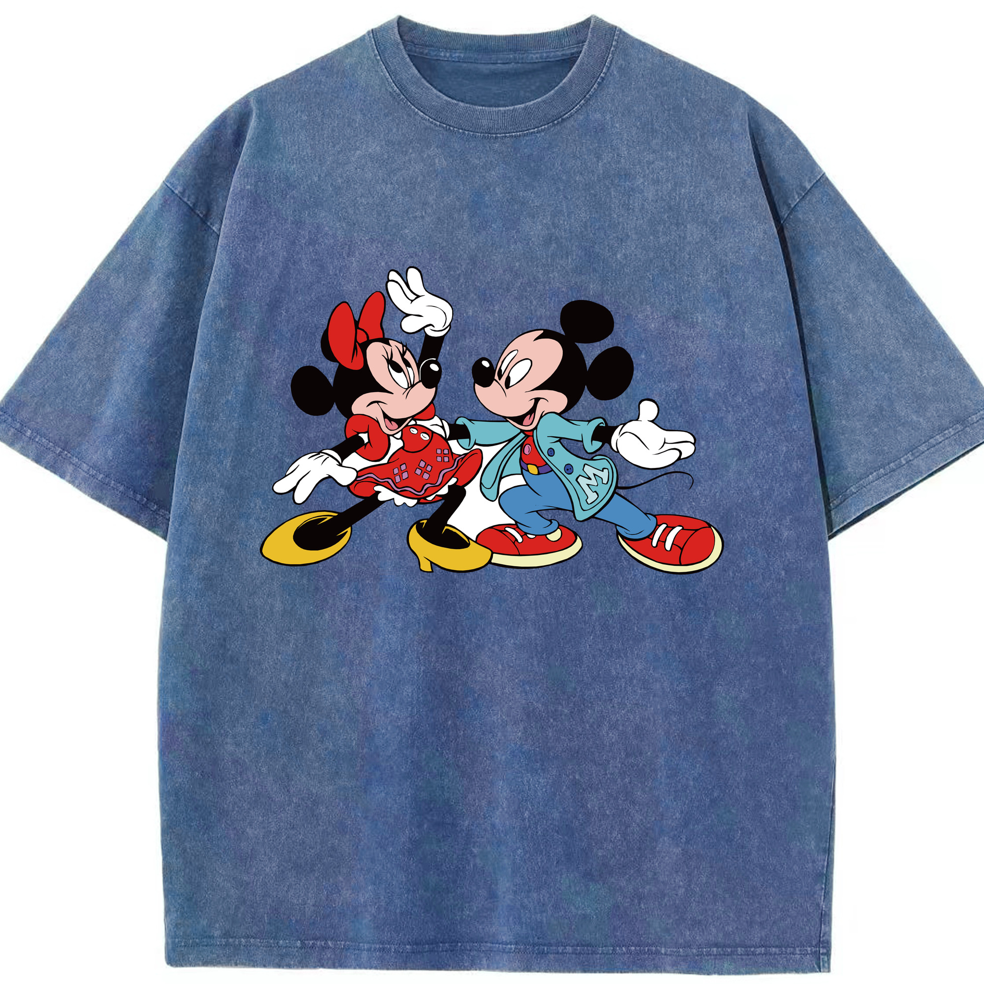 （画像用） ミッキーマウス Mickey Mouse 綿100% ヴィンテージ風 半袖Tシャツ（フロントプリント）