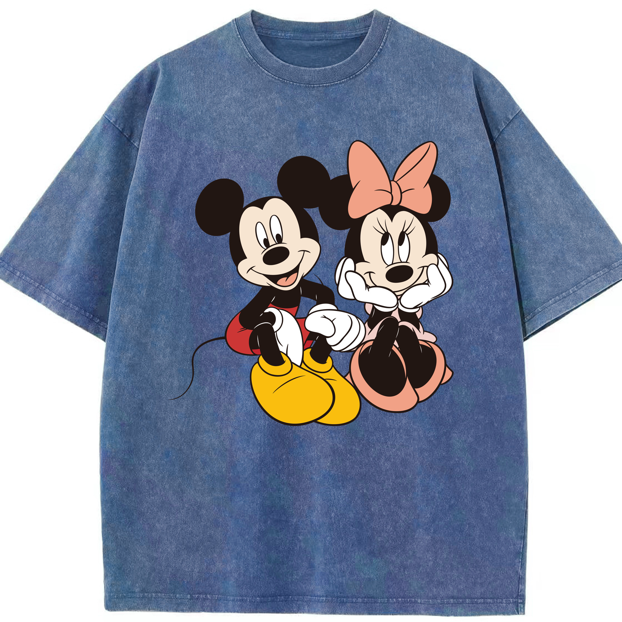 （画像用） ミッキーマウス Mickey Mouse 綿100% ヴィンテージ風 半袖Tシャツ（フロントプリント）