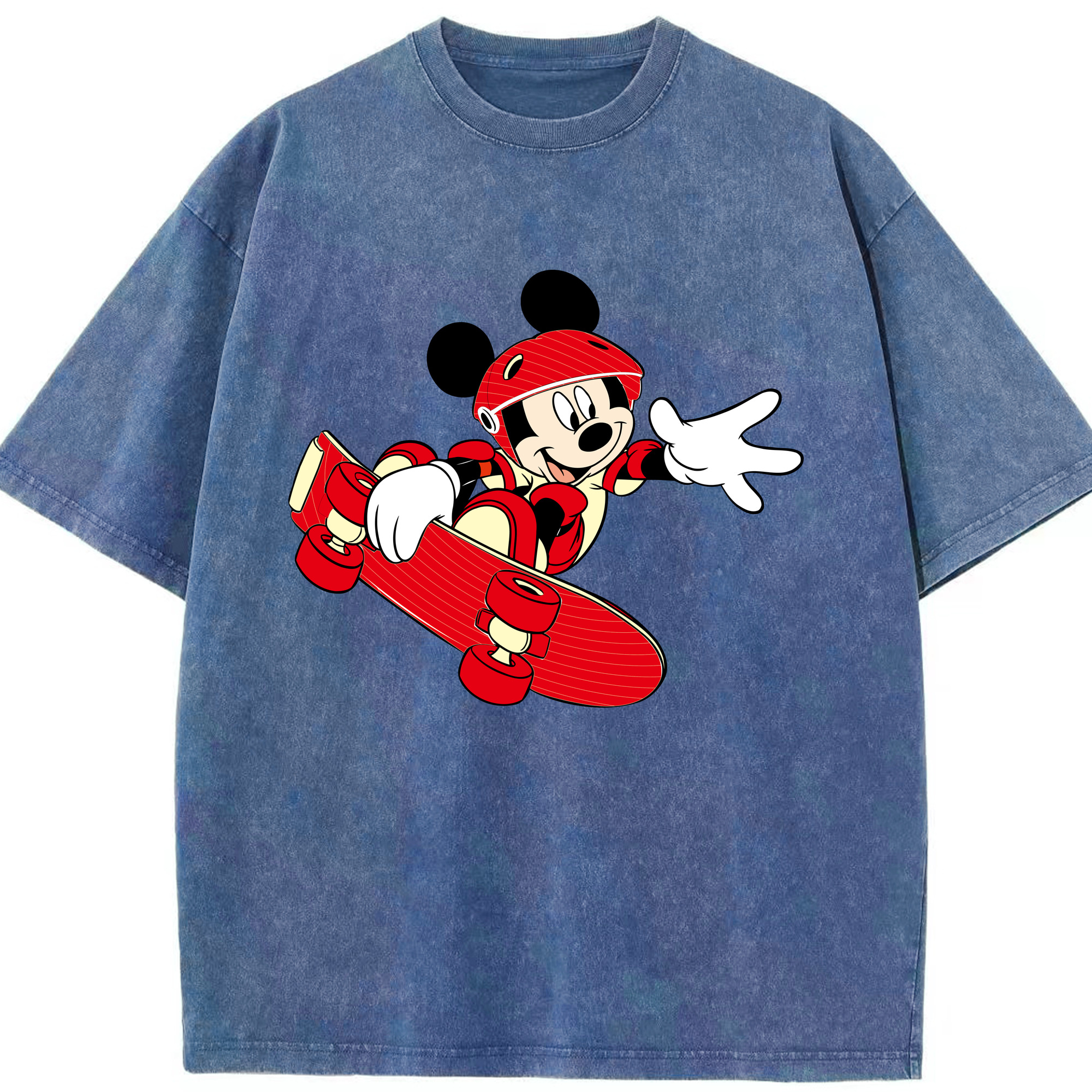 （画像用） ミッキーマウス Mickey Mouse 綿100% ヴィンテージ風 半袖Tシャツ（フロントプリント）