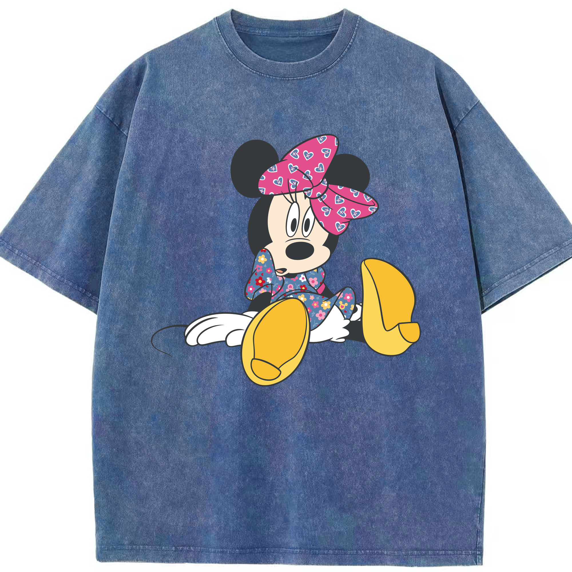 （画像用） ミッキーマウス Mickey Mouse 綿100% ヴィンテージ風 半袖Tシャツ（フロントプリント）