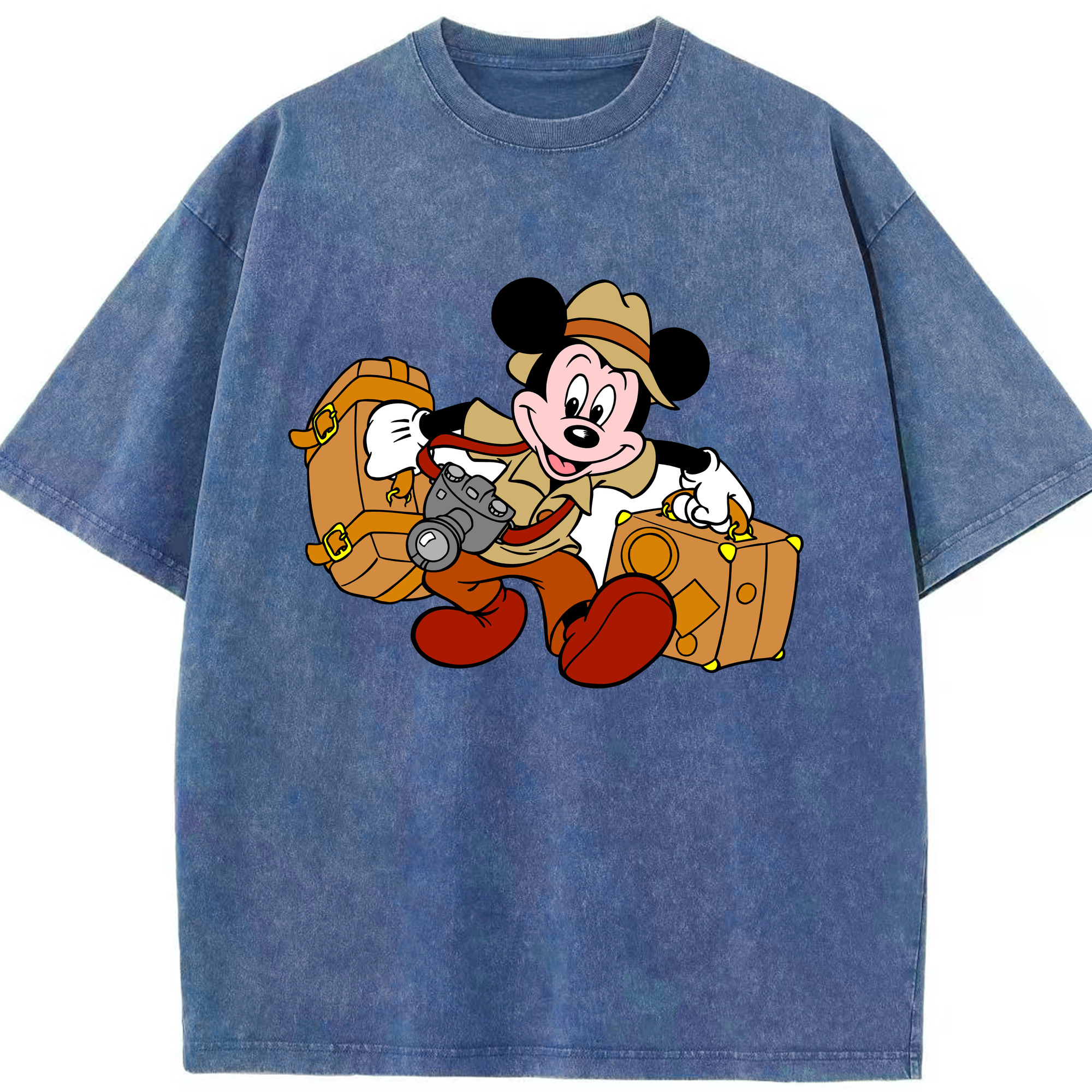 （画像用） ミッキーマウス Mickey Mouse 綿100% ヴィンテージ風 半袖Tシャツ（フロントプリント）