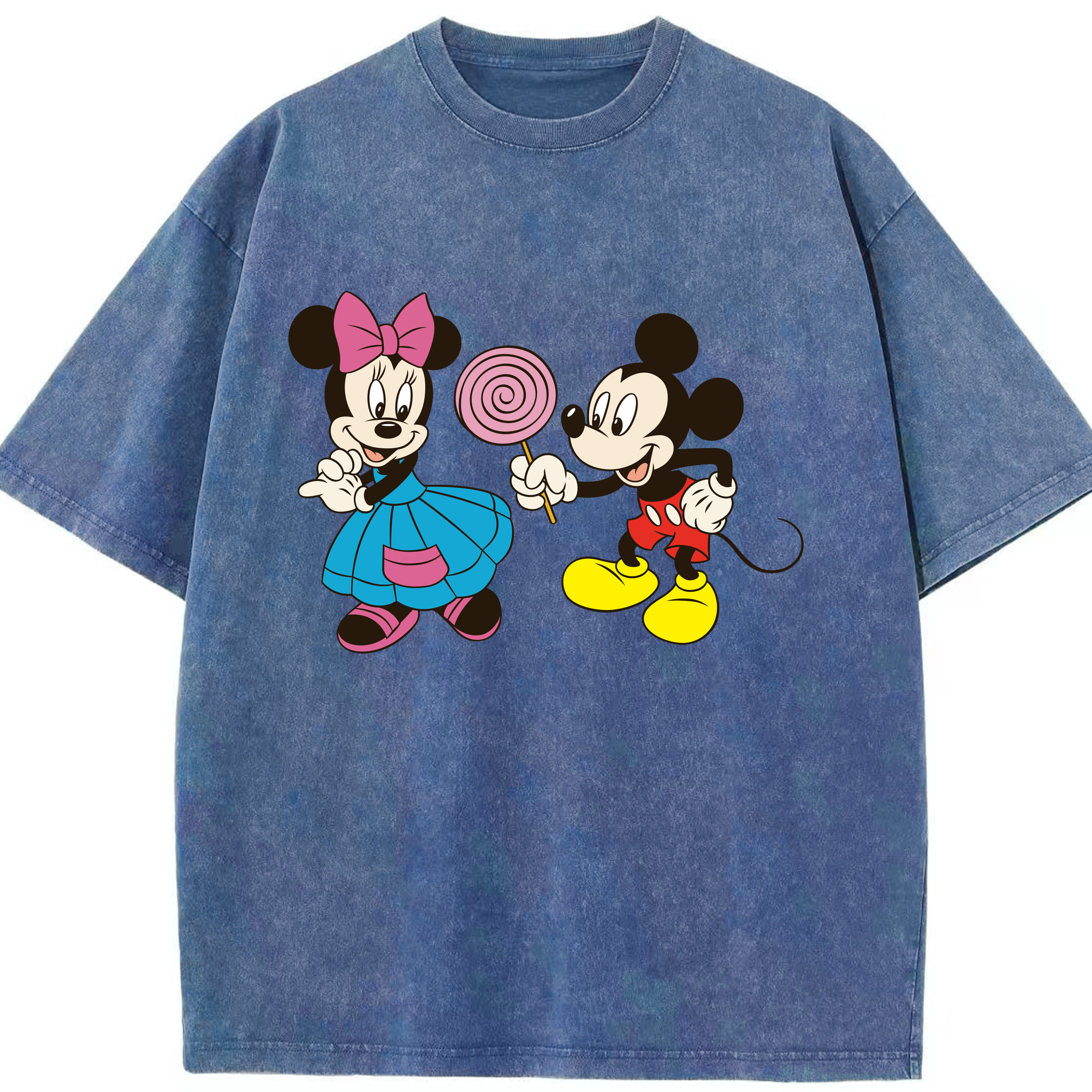 （画像用） ミッキーマウス Mickey Mouse 綿100% ヴィンテージ風 半袖Tシャツ（フロントプリント）