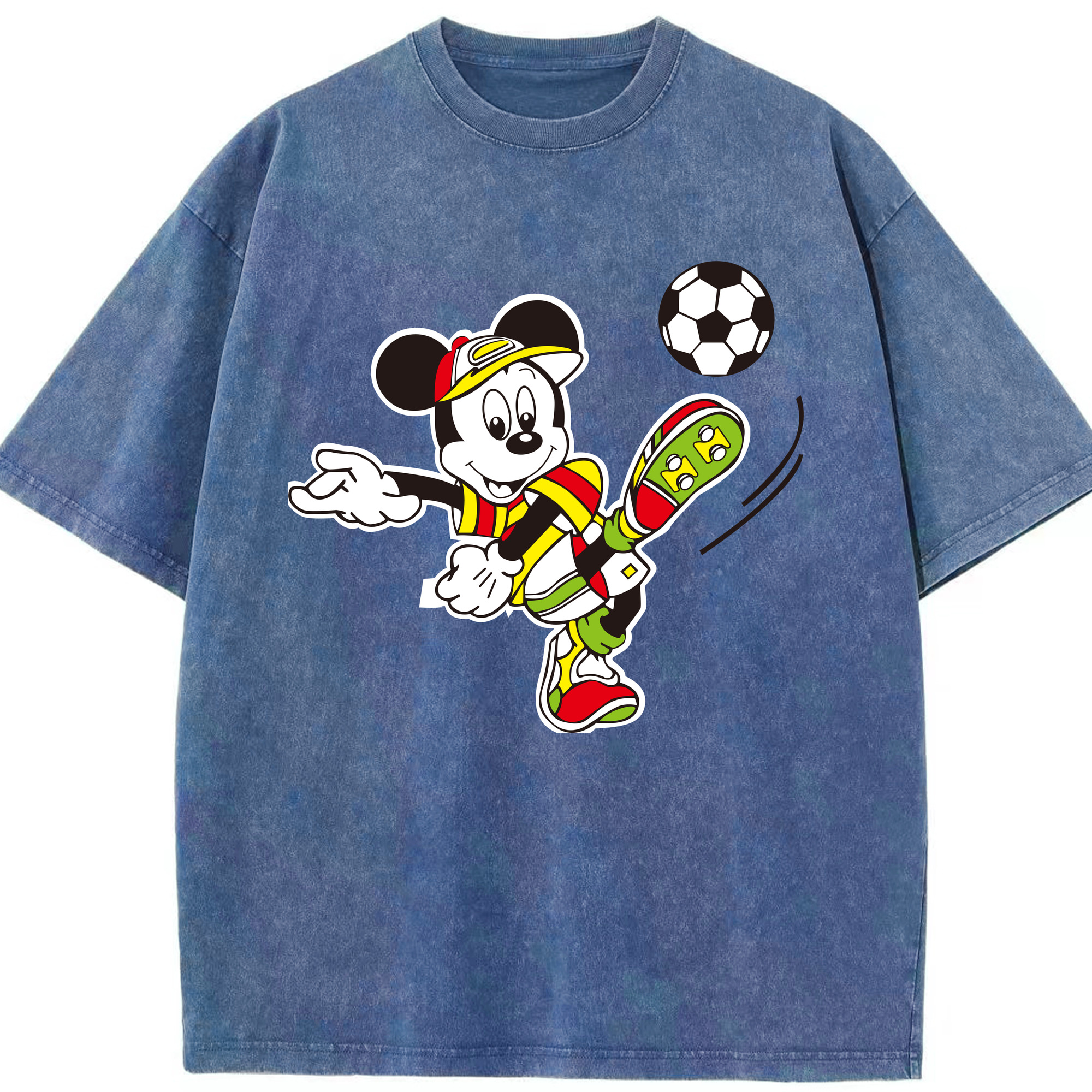 （画像用） ミッキーマウス Mickey Mouse 綿100% ヴィンテージ風 半袖Tシャツ（フロントプリント）