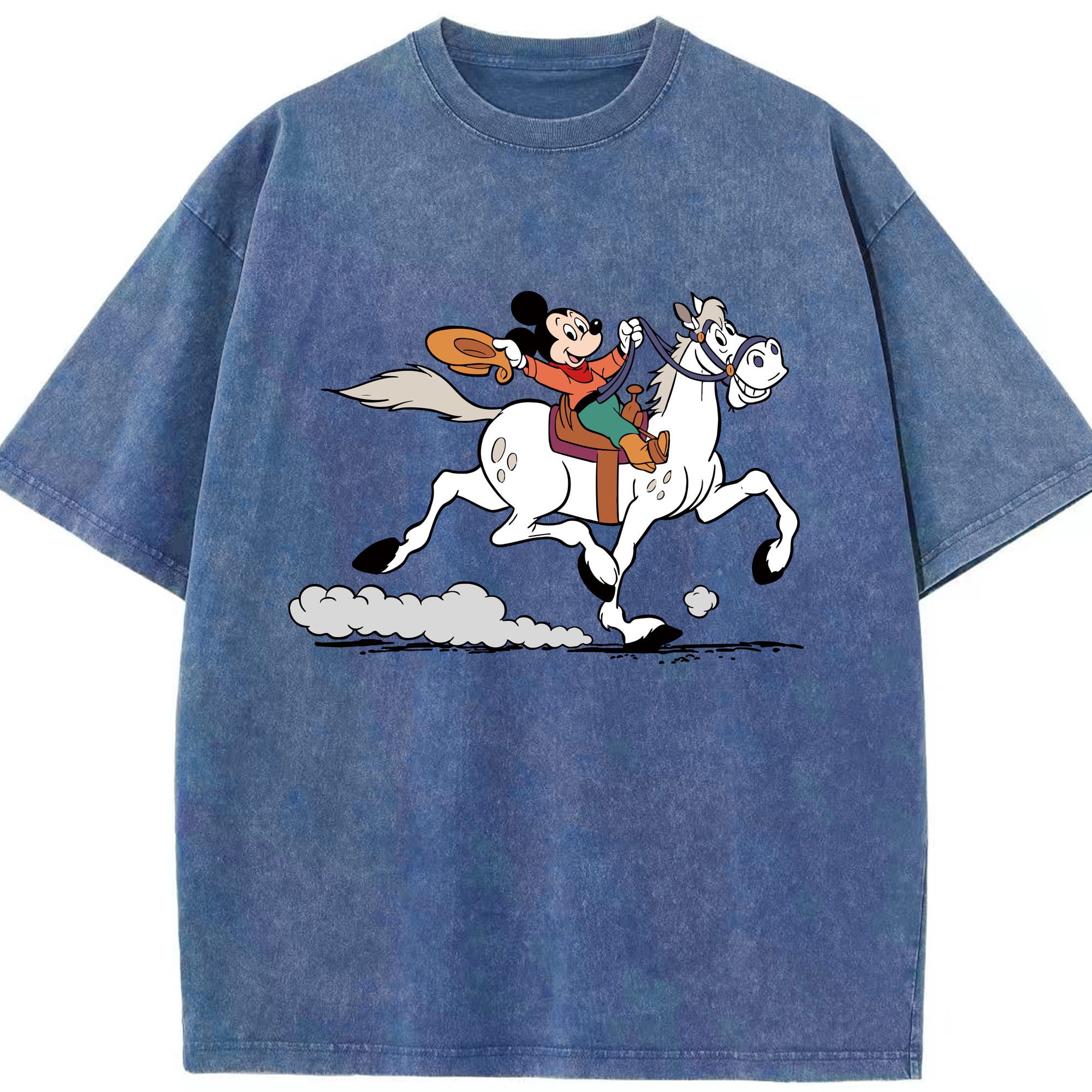 （画像用） ミッキーマウス Mickey Mouse 綿100% ヴィンテージ風 半袖Tシャツ（フロントプリント）