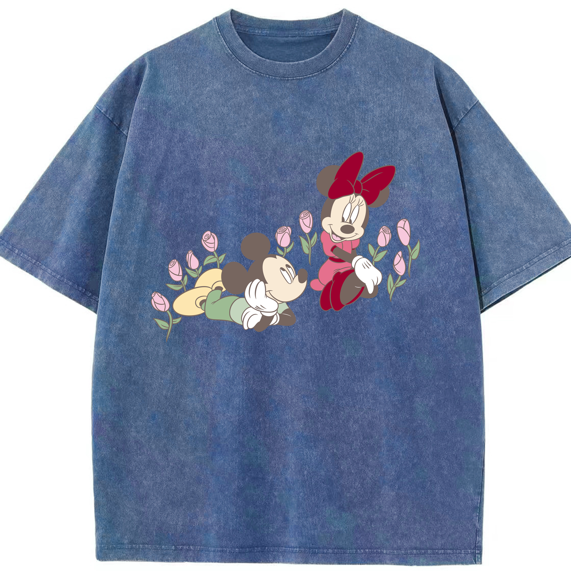 （画像用） ミッキーマウス Mickey Mouse 綿100% ヴィンテージ風 半袖Tシャツ（フロントプリント）