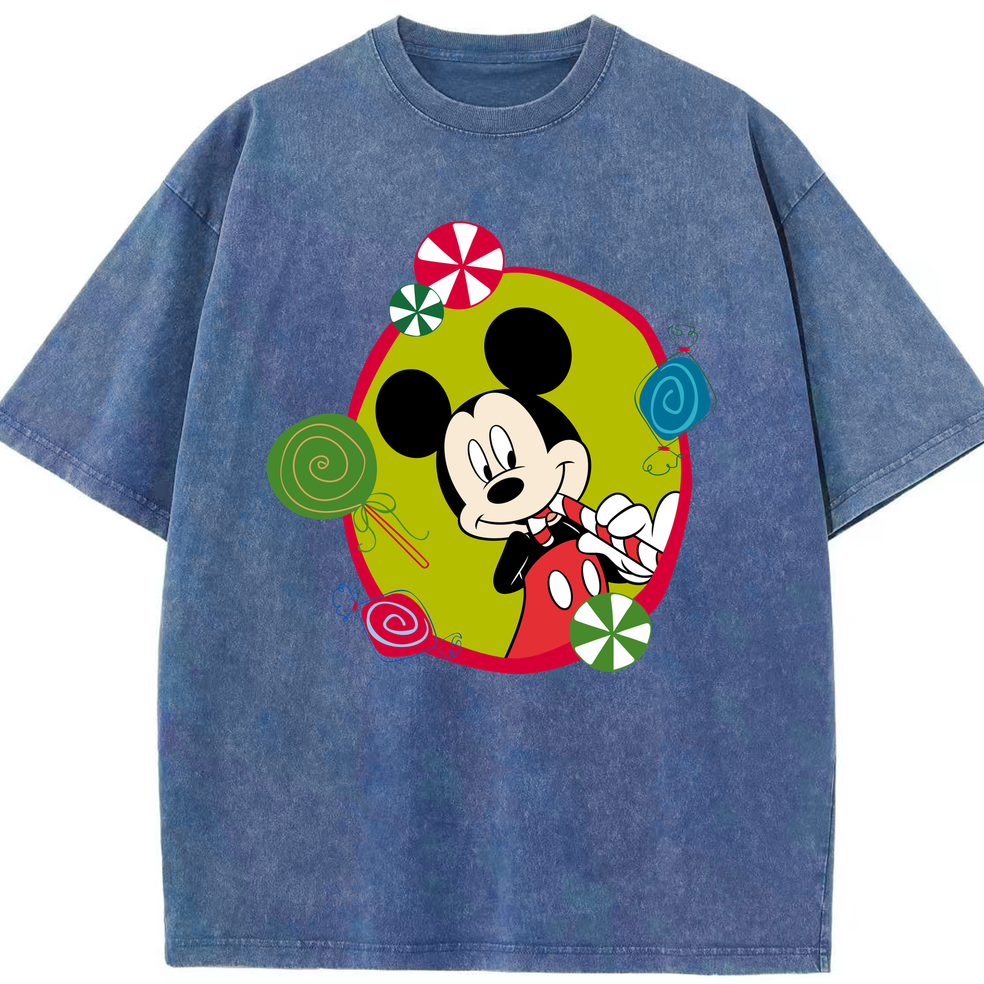 （画像用） ミッキーマウス Mickey Mouse 綿100% ヴィンテージ風 半袖Tシャツ（フロントプリント）