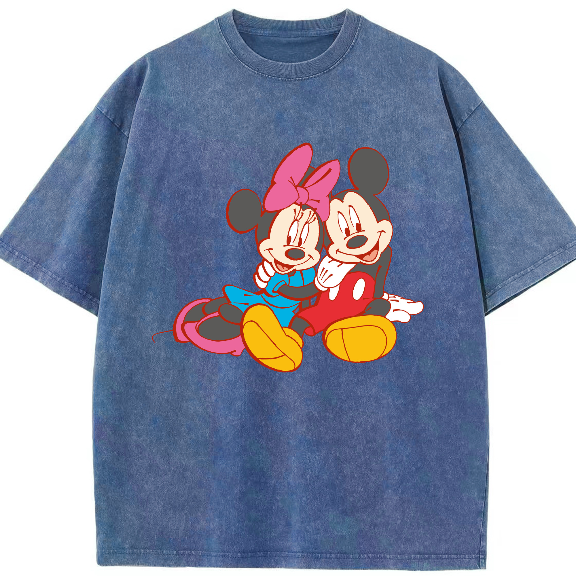 （画像用） ミッキーマウス Mickey Mouse 綿100% ヴィンテージ風 半袖Tシャツ（フロントプリント）