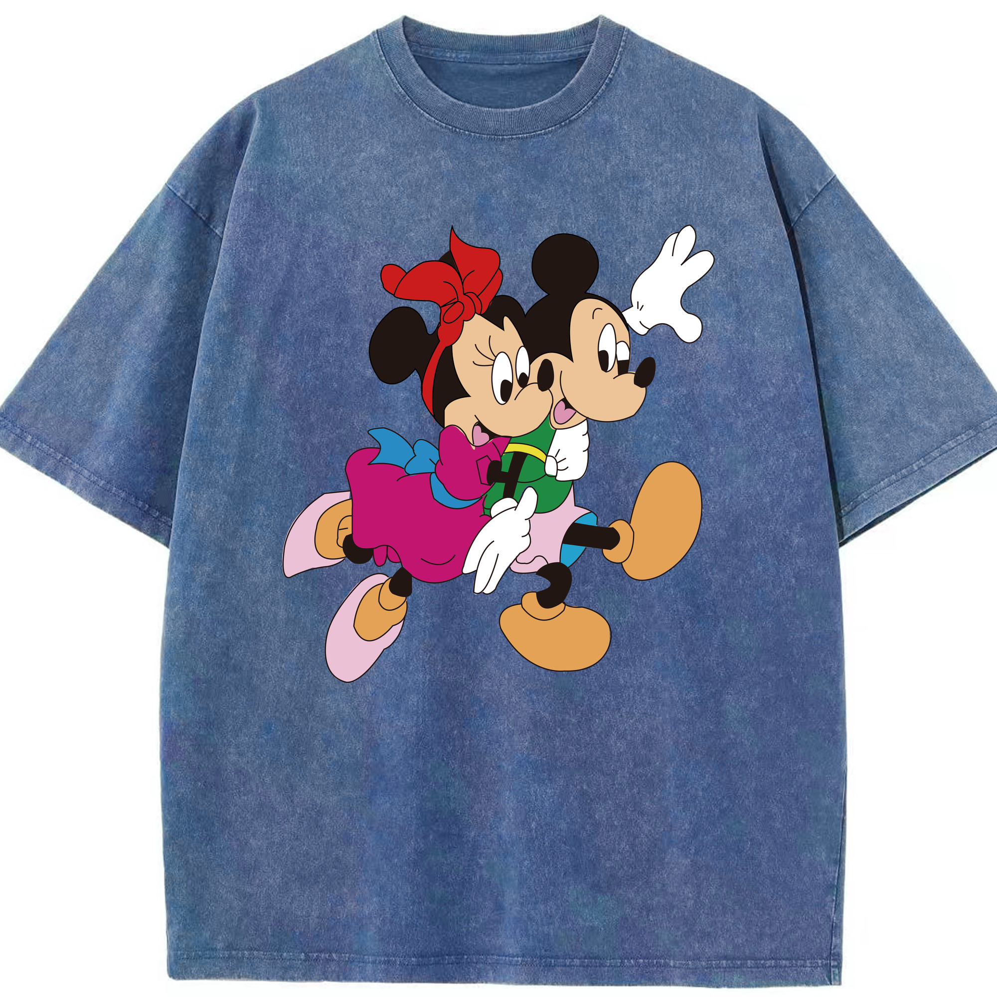 （画像用） ミッキーマウス Mickey Mouse 綿100% ヴィンテージ風 半袖Tシャツ（フロントプリント）